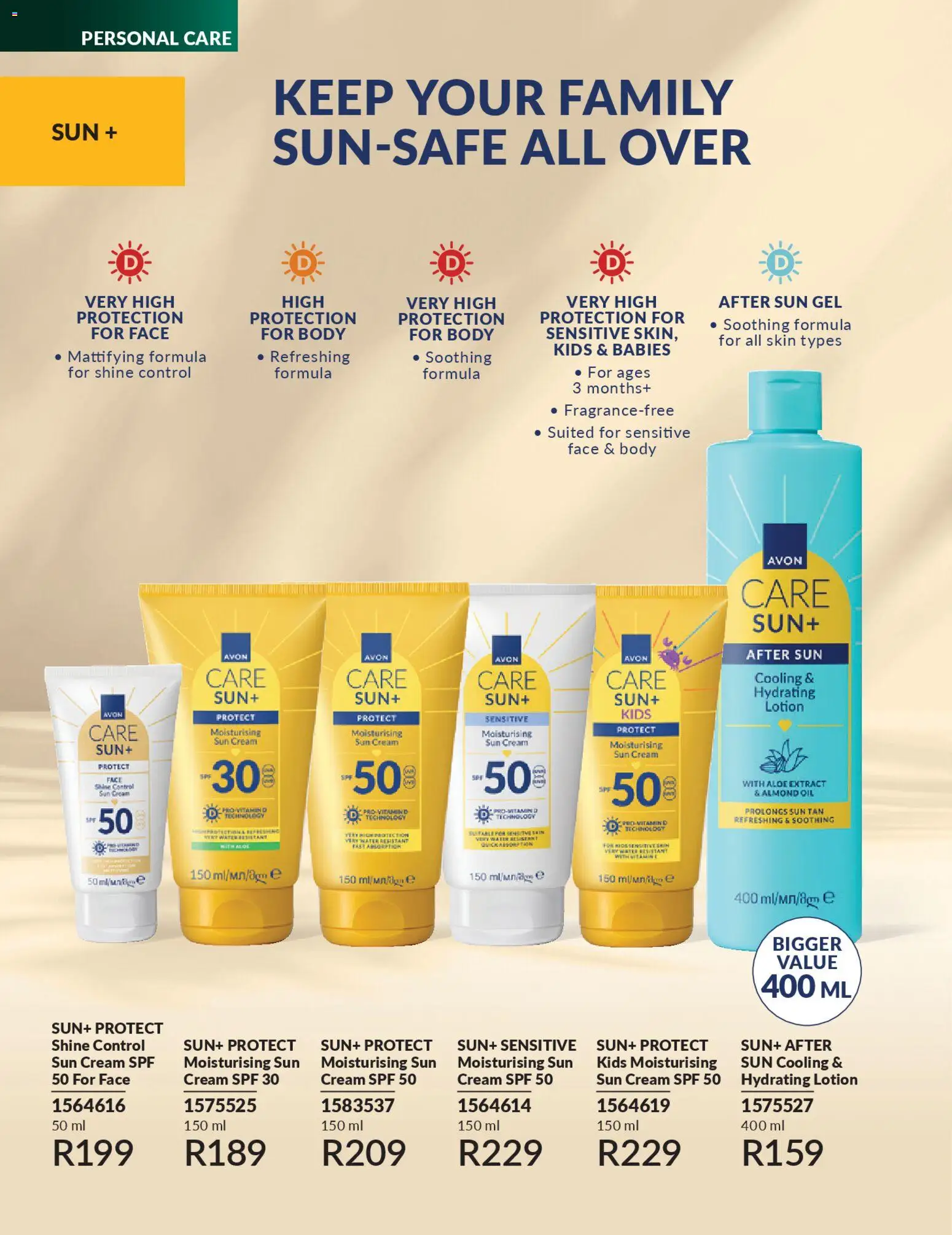 New Avon catalogue – valid from 01.04.2026 | Page: 170 | Products: Oil, Sunscreen, Water, Lotion