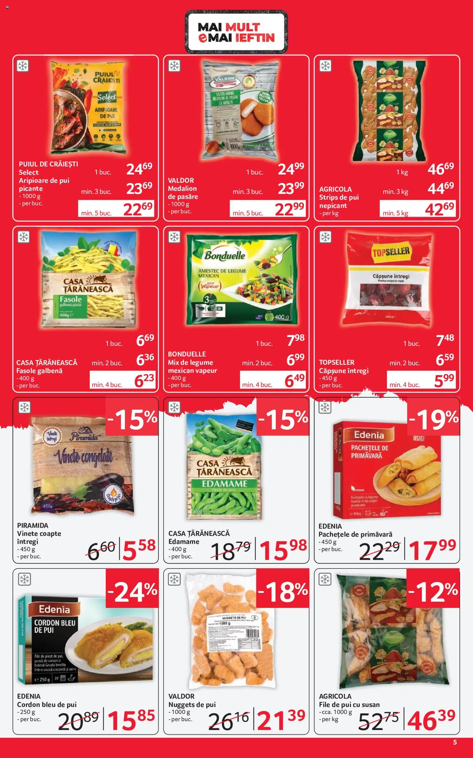 Noul catalog Selgros – valabil de la 10.07.2026 | Pagină: 5 | Produse: Hacıyatmaz Kedi Oyuncağı, Cordon bleu, Brânză, Legume