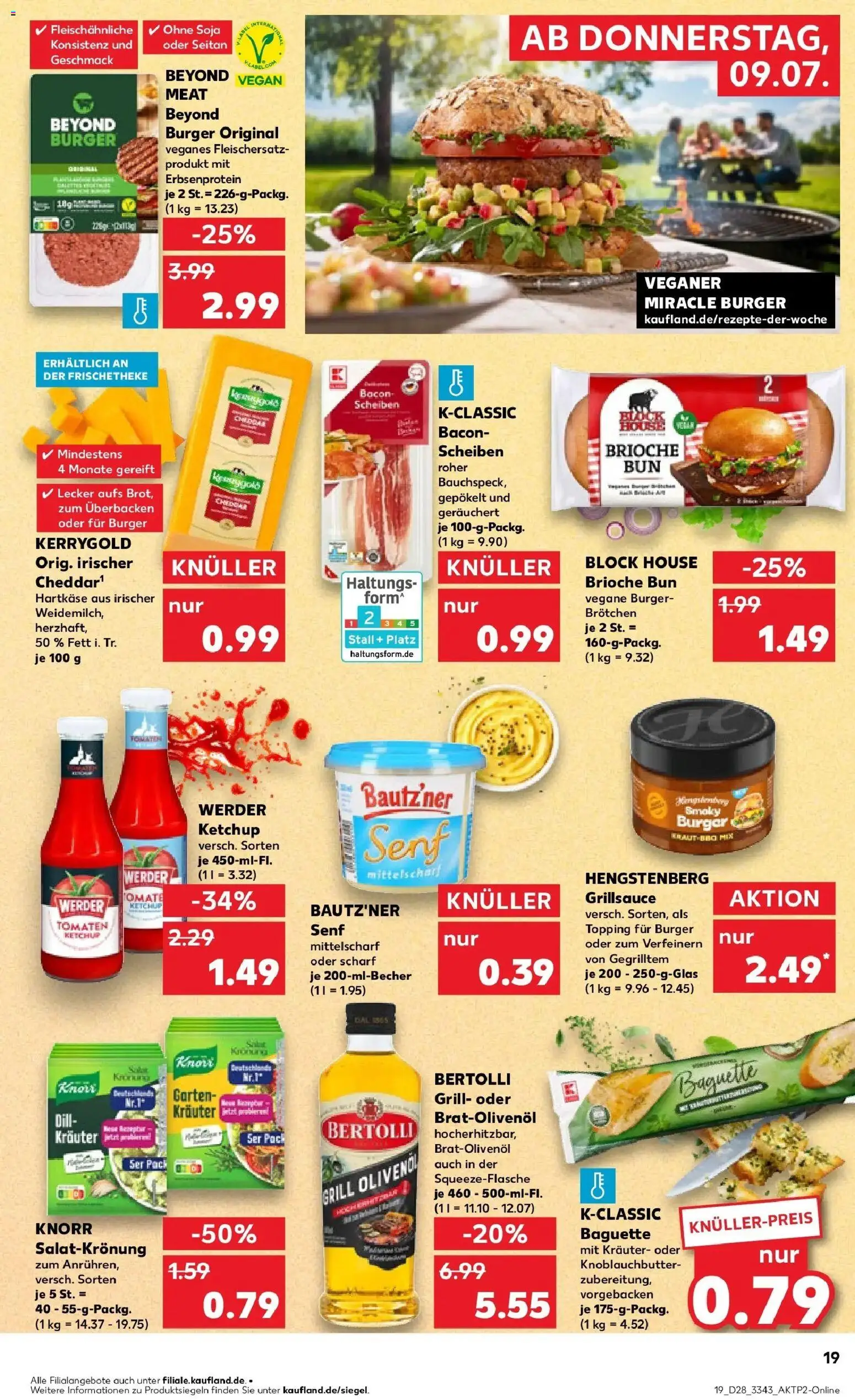 Kaufland Kaufland: Mo-Mi Der Wochenstart – gültig ab 05.07.2026 | Seite: 28 | Produkte: Grill, Burger, Baguette, Tomaten