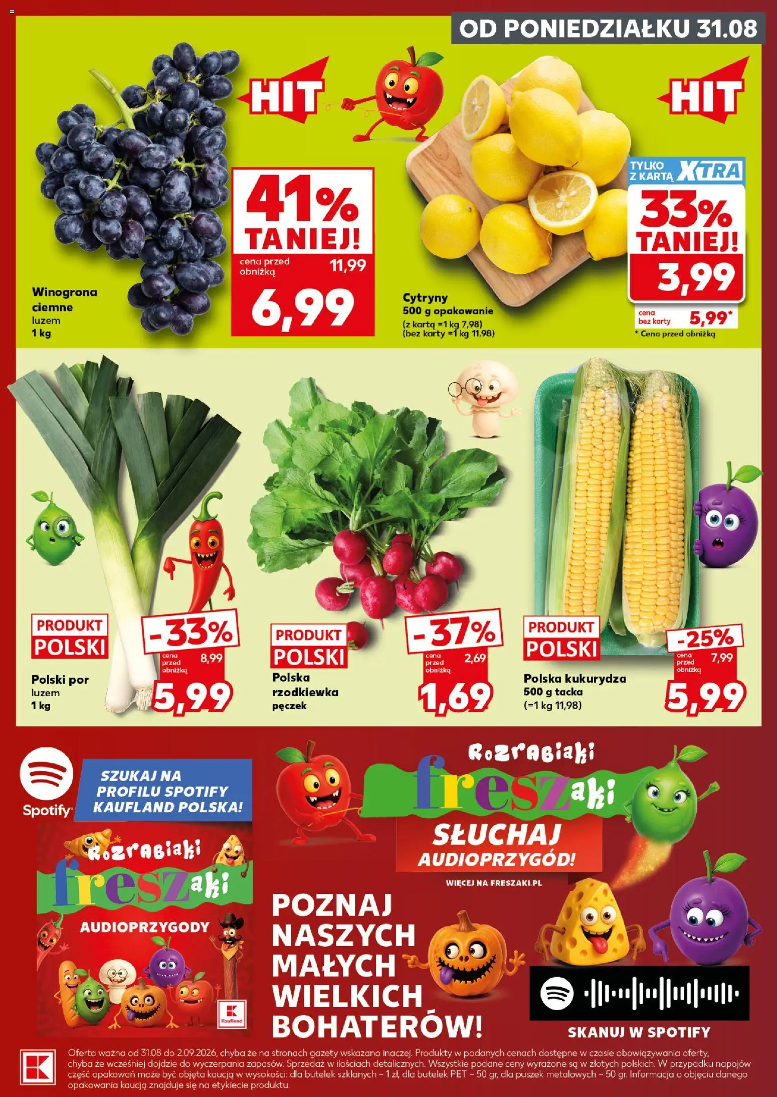 Kaufland Polsko leták - Mocny start od 31.08.2026 | Strana: 3 | Produkty: Karty