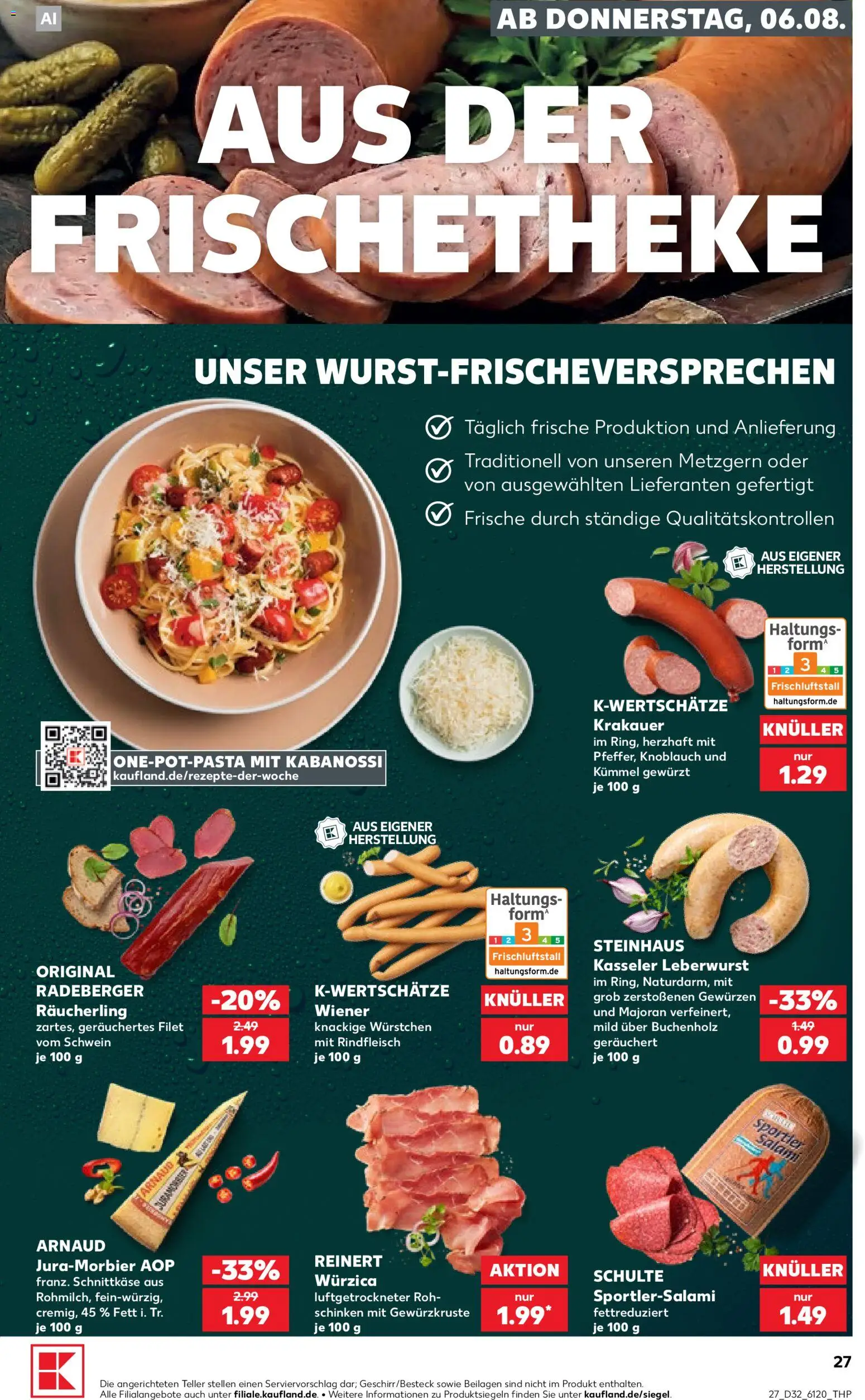 Kaufland Prospekt Bremen – gültig ab 06.08.2026 | Seite: 27 | Produkte: Knoblauch, Salami, Schinken, Rindfleisch