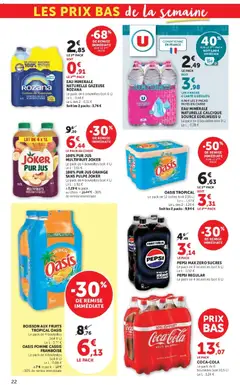 Hyper U - Prévisualisation de Hyper U catalogue valide à partir de 08/09/2026 | Page: 22 | Produits: Eau minérale, Oasis tropical, Bouteille, Pepsi