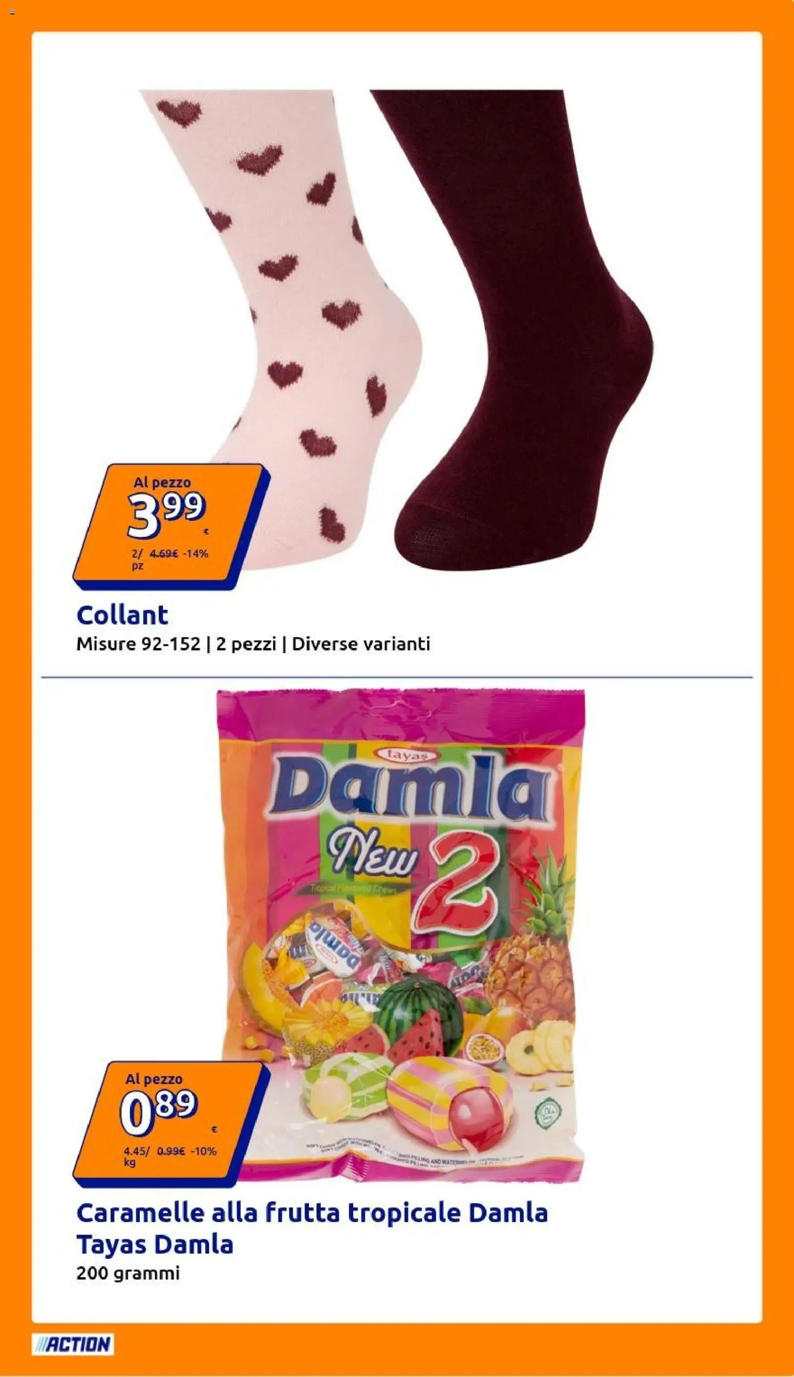 Volantino Action del 07/10/2026 | Pagina: 9 | Prodotti: Caramelle, Frutta, Collant, Frutta tropicale