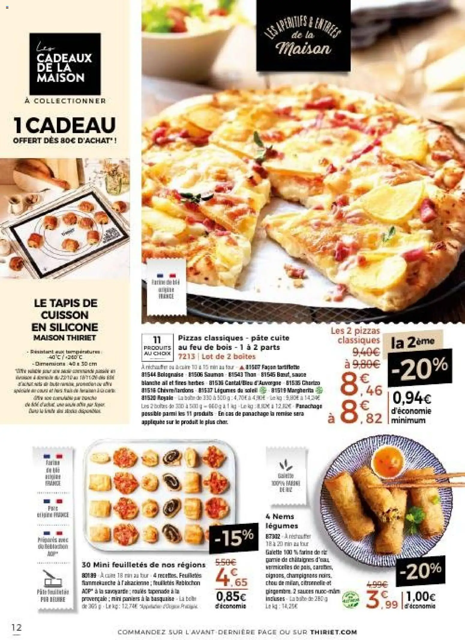 {H1} | Page: 12 | Produits: Chorizo, Champignons, Vermicelles, Flammekueche