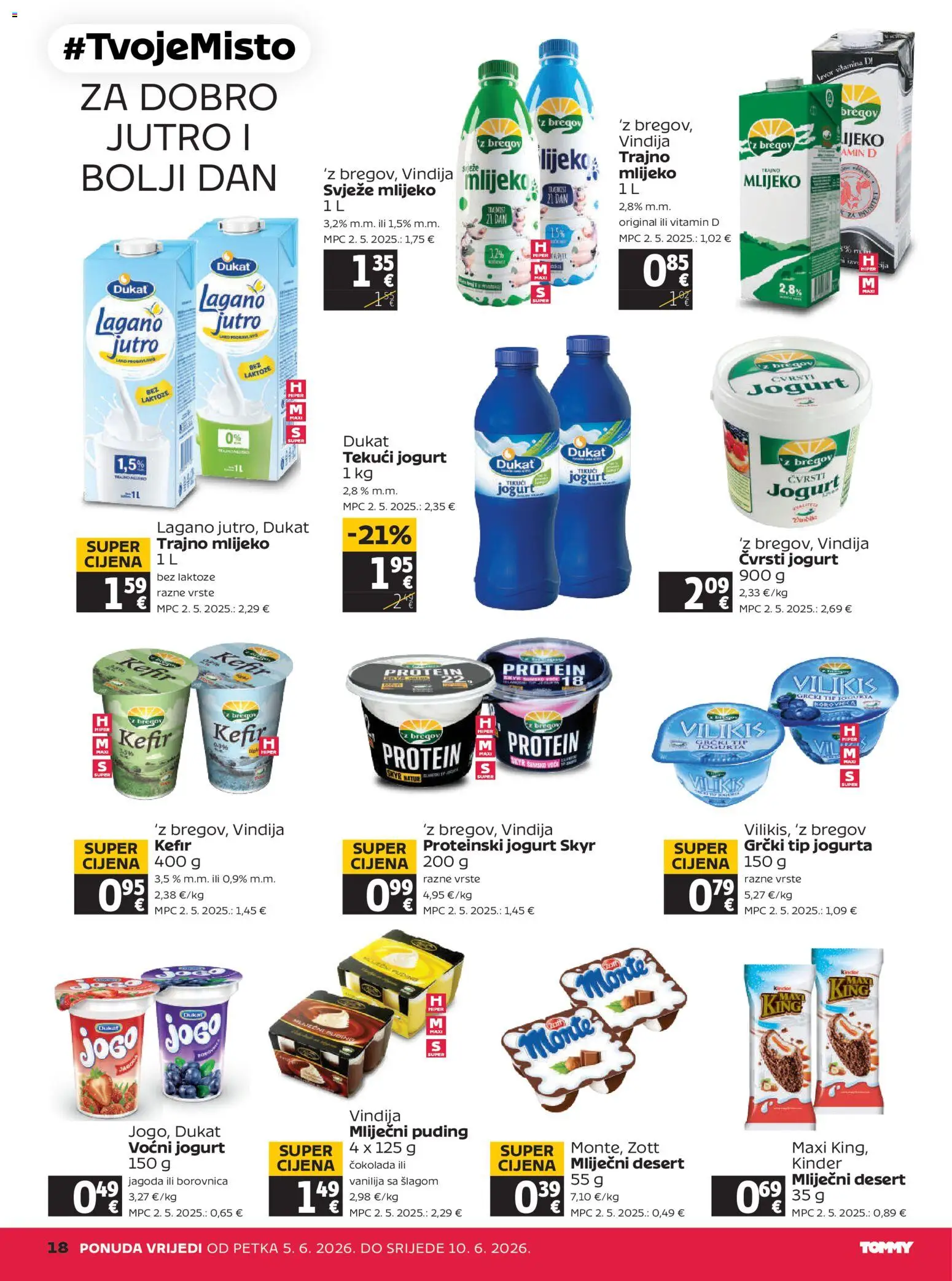 Tommy katalog | vrijedi od 05.06.2026 | Stranica: 18 | Proizvodi: Jogurt, Čokolada, Voćni jogurt, Borovnica