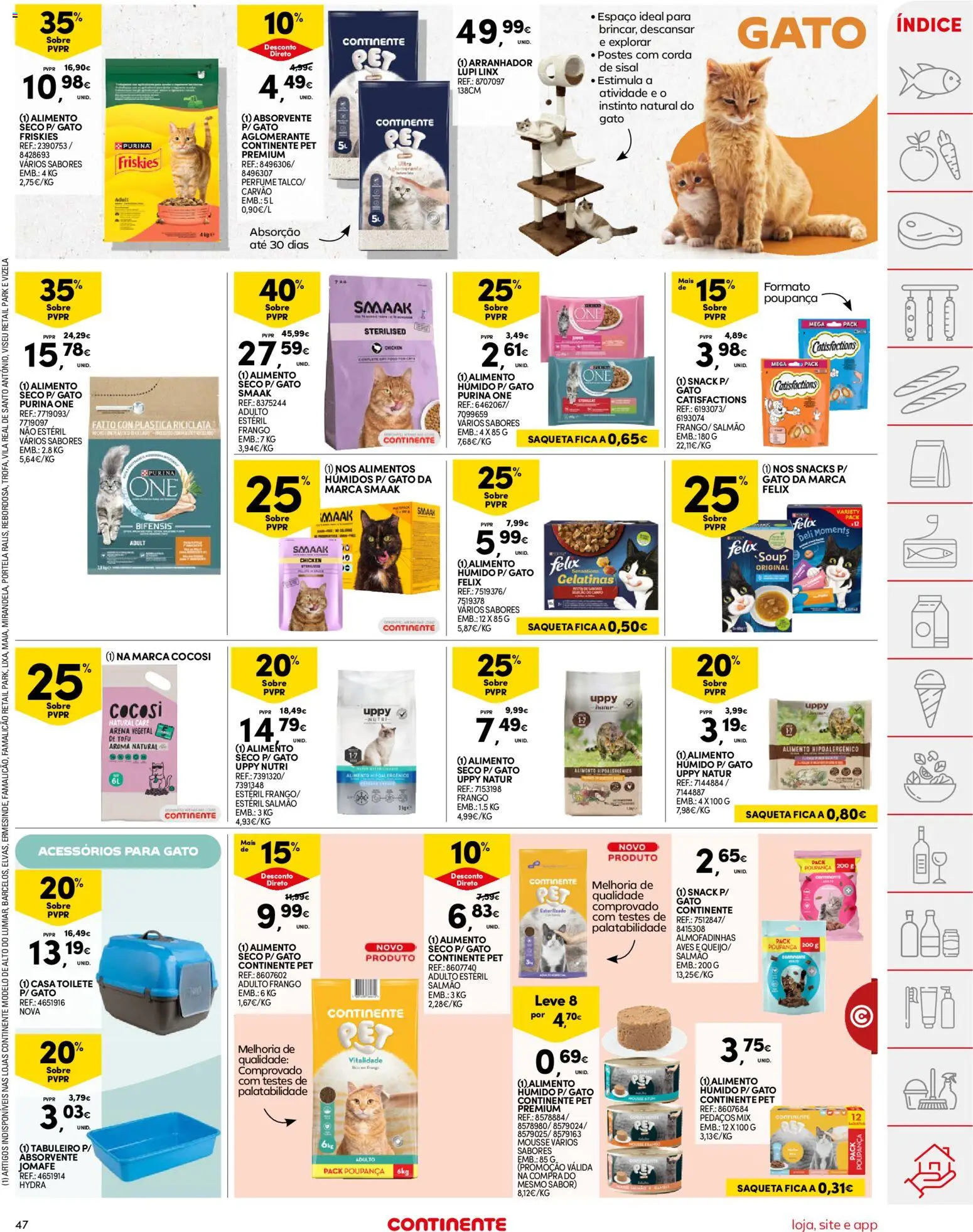 Continente folheto │ válido de 19.05.2026 | Página: 47 | Produtos: Purina one, Areia, Perfume, Salmão