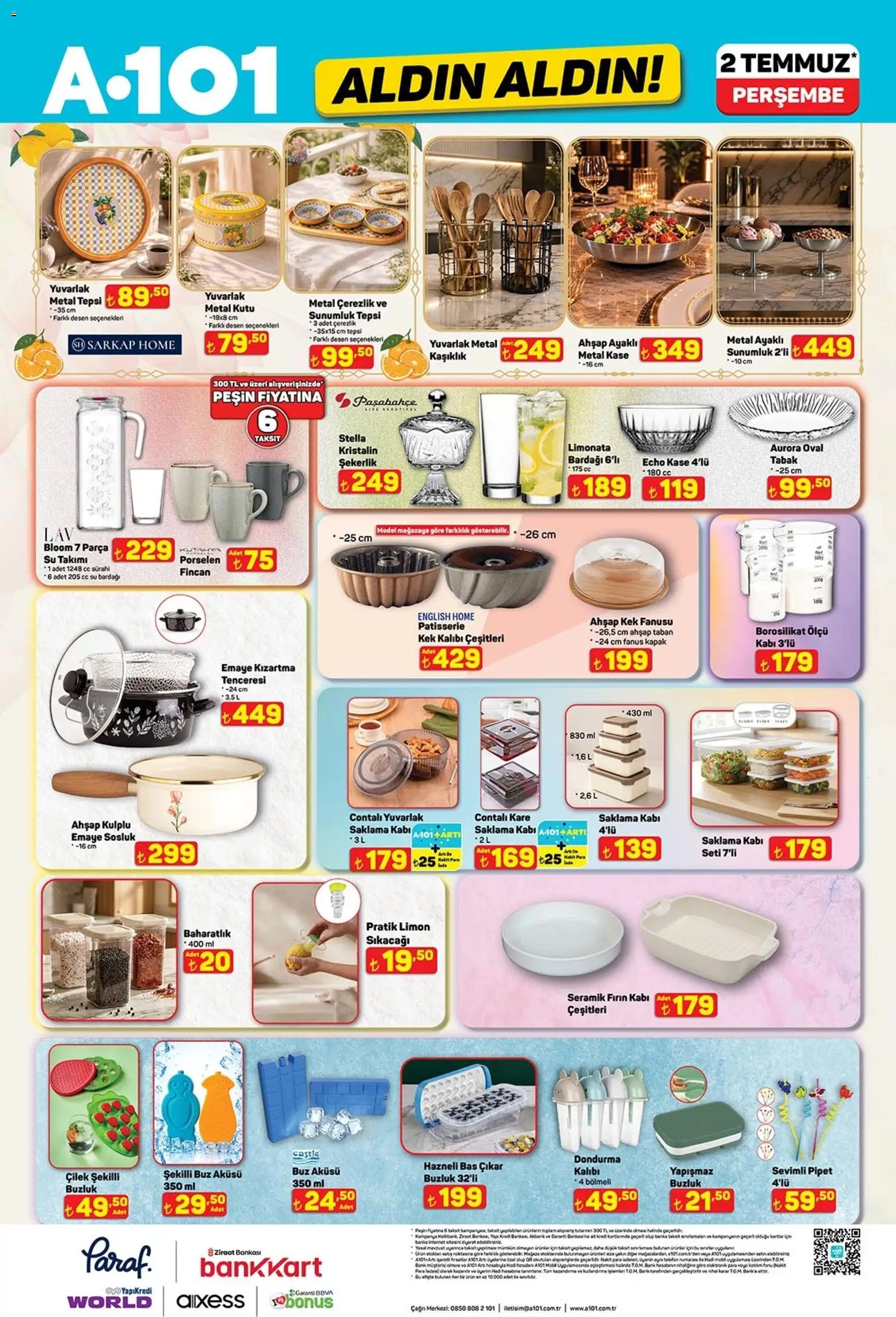 A101 - Katalog Aldın Aldın - 02 Temmuz 2026 tarihinden itibaren geçerlidir | Sayfa: 19 | Ürünler: Kaşe, Şekerlik, Limon, Su bardağı
