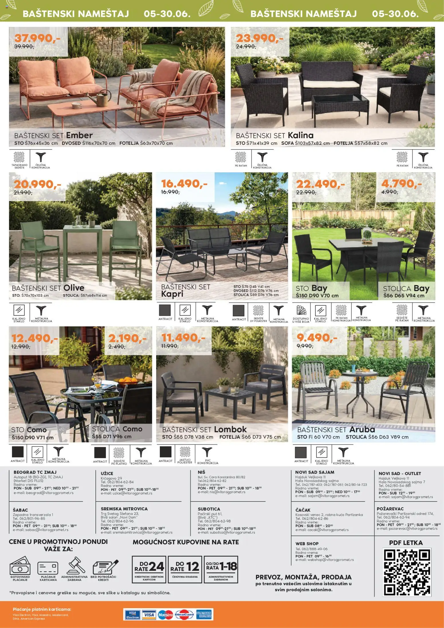 Vitorog katalog - važi od 05.06.2026 | Strana: 12 | Proizvode: Sofa, Fotelja, Sto, Baštenski nameštaj