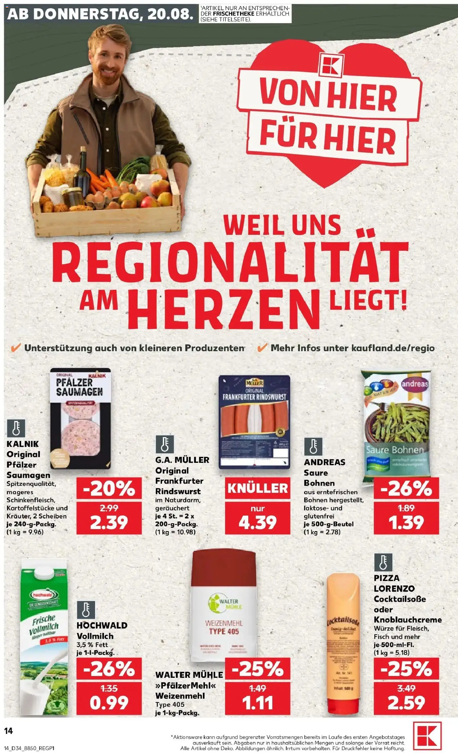 Prospekt Kaufland ab 17.08.2026 » Angebote Online zum Blättern | Seite: 25 | Produkte: Mühle, Weizenmehl, Fisch, Pizza
