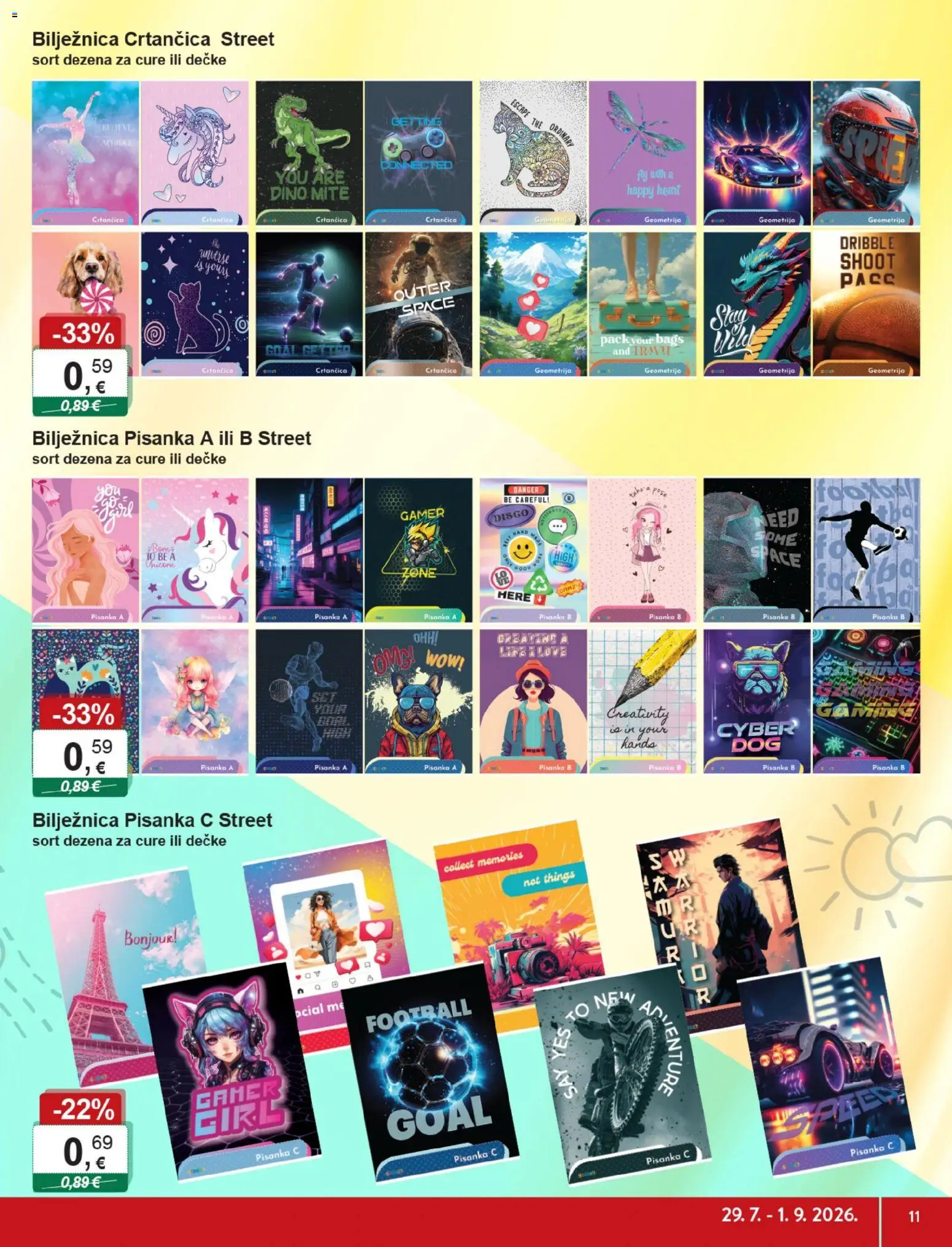 KTC katalog | vrijedi od 29.07.2026 | Stranica: 11 | Proizvodi: Bilježnica, Pisanka, Crtančica