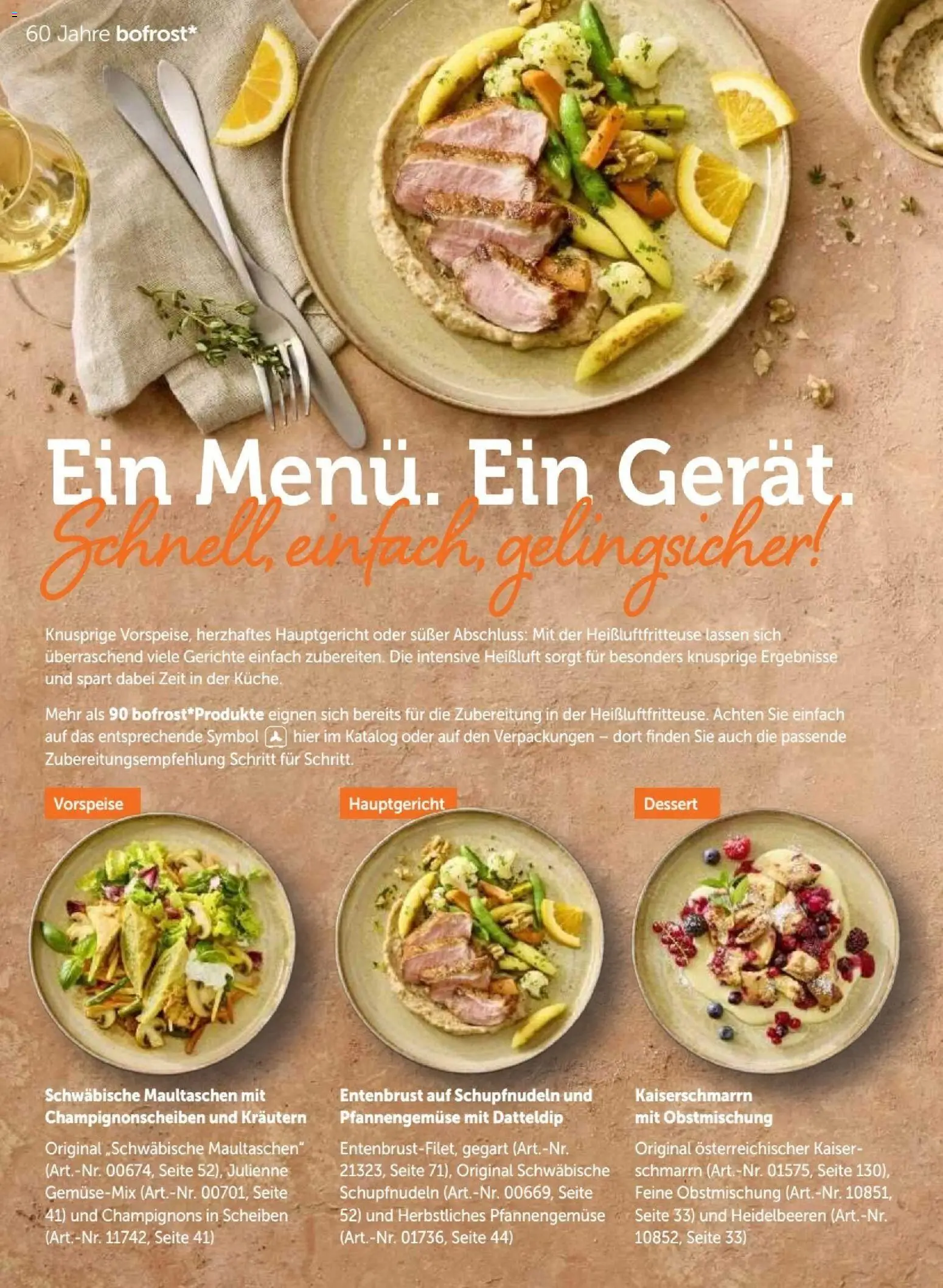 Bofrost Katalog – gültig ab 07.09.2026 | Seite: 8 | Produkte: Champignons, Gerichte, Maultaschen, Heißluftfritteuse