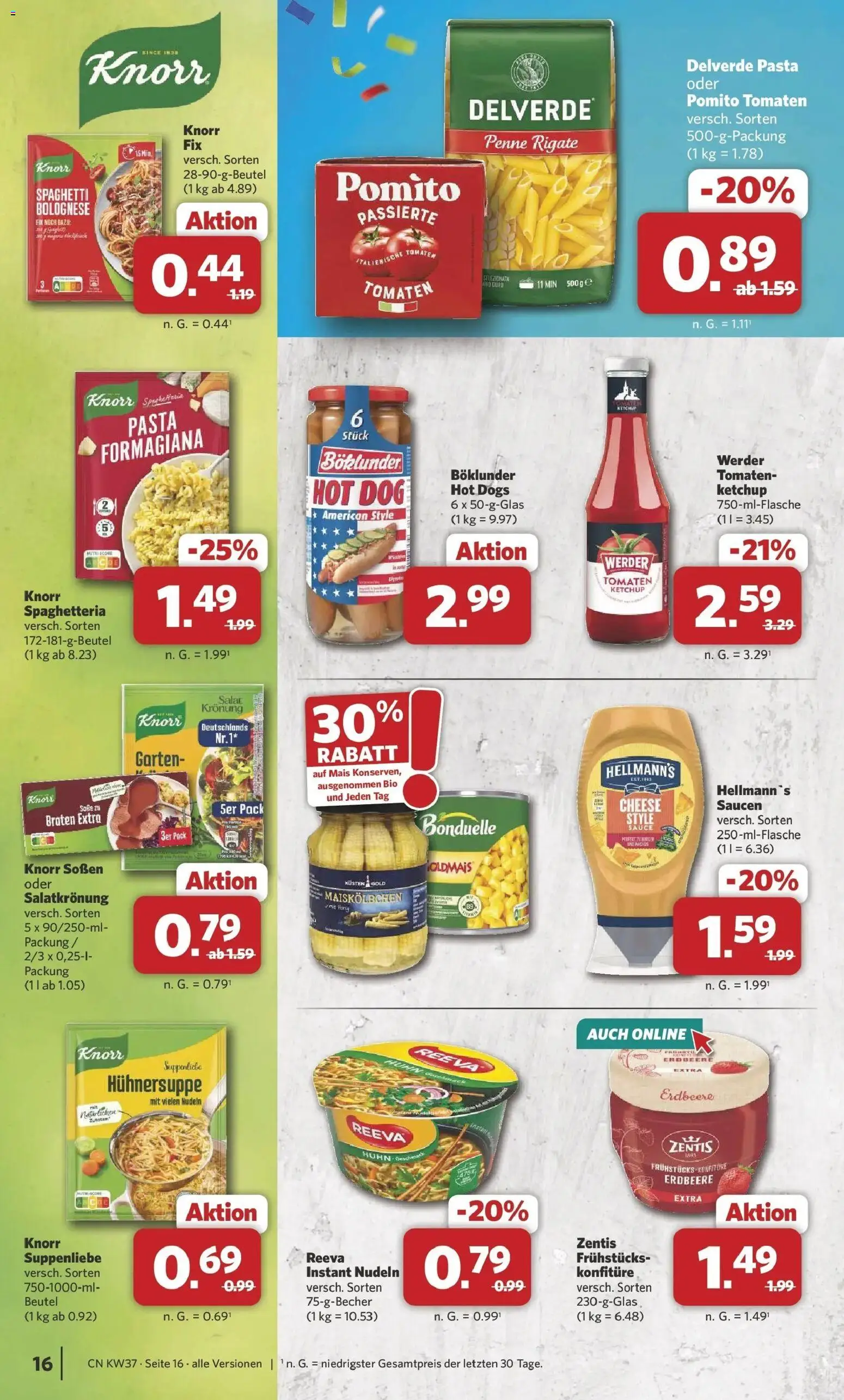 Combi Prospekt Twistringen – gültig ab 07.09.2026 | Seite: 16 | Produkte: Spaghetti, Knorr, Pasta, Ketchup