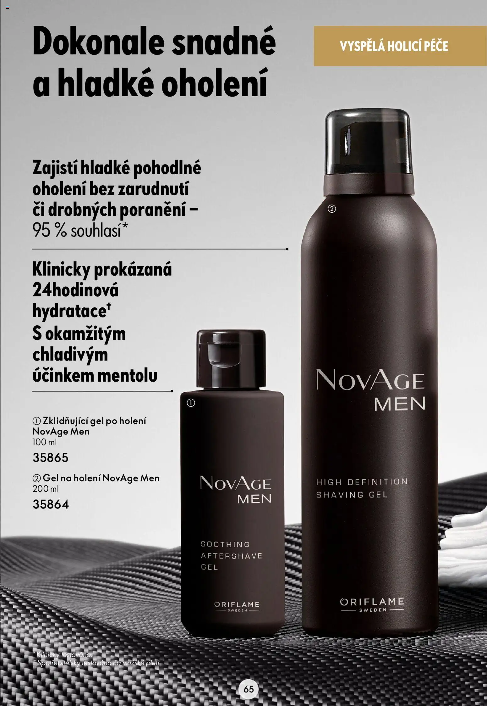 Oriflame katalog Novage+ od 21.07.2026 | Strana: 65 | Produkty: Gel na holení