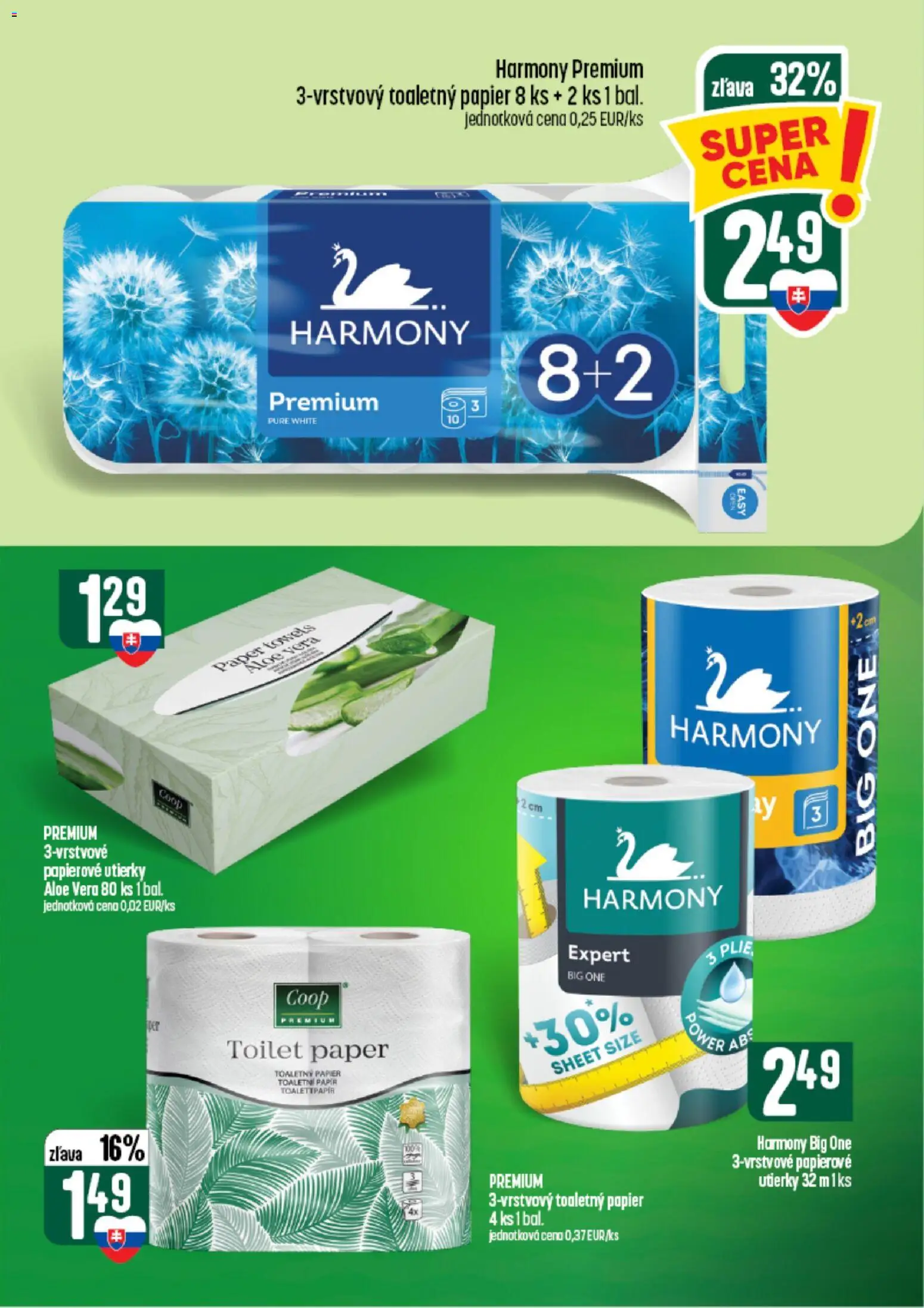 Nové COOP Jednota akcie – leták je platný od 26.08.2026 | Strana: 62 | Produkty: Aloe Vera, Toaletný papier, Papierové utierky, Utierky