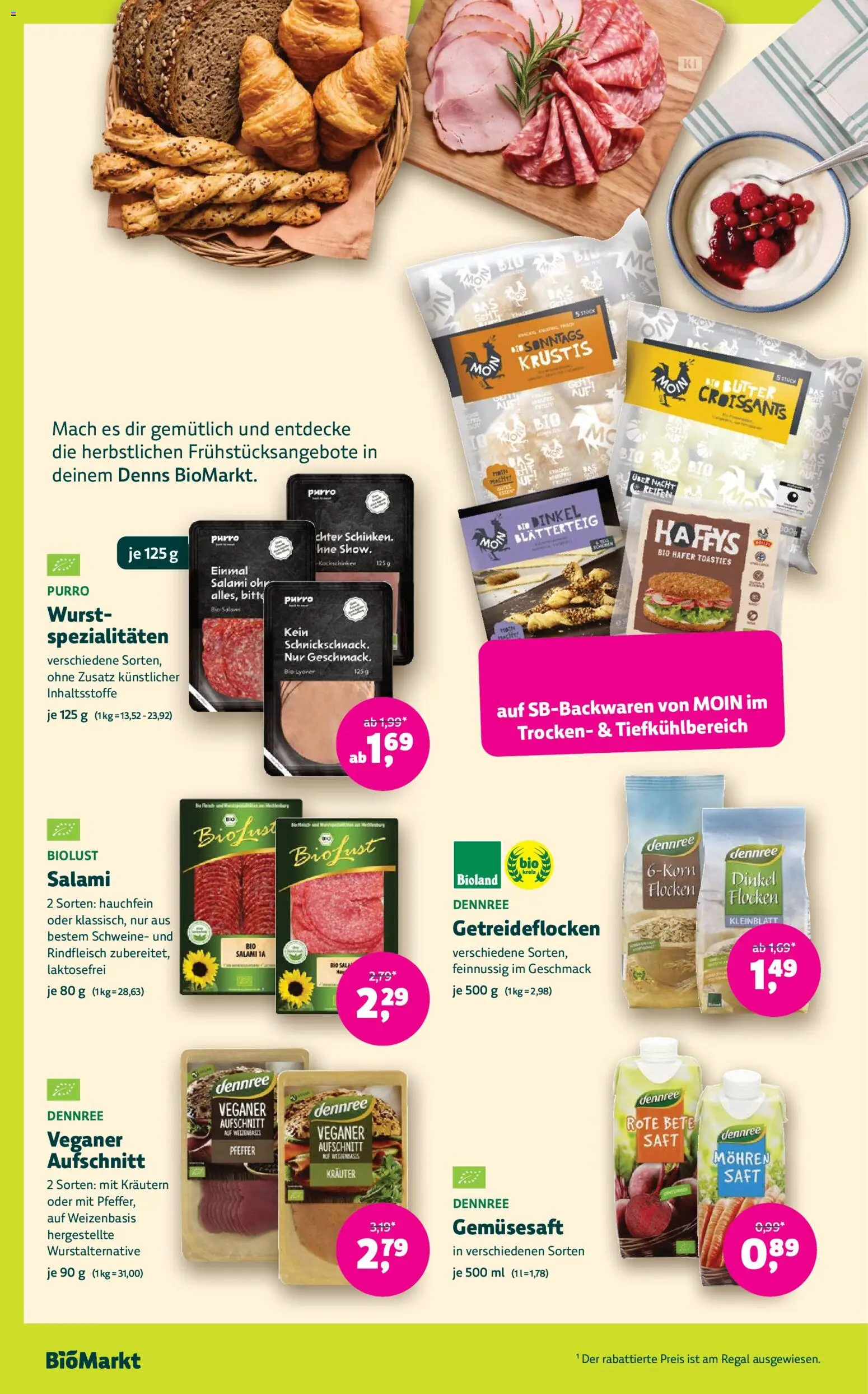 BioMarkt Prospekt – gültig ab 21.10.2026 | Seite: 8 | Produkte: Spezialitäten, Salami, Saft, Rindfleisch