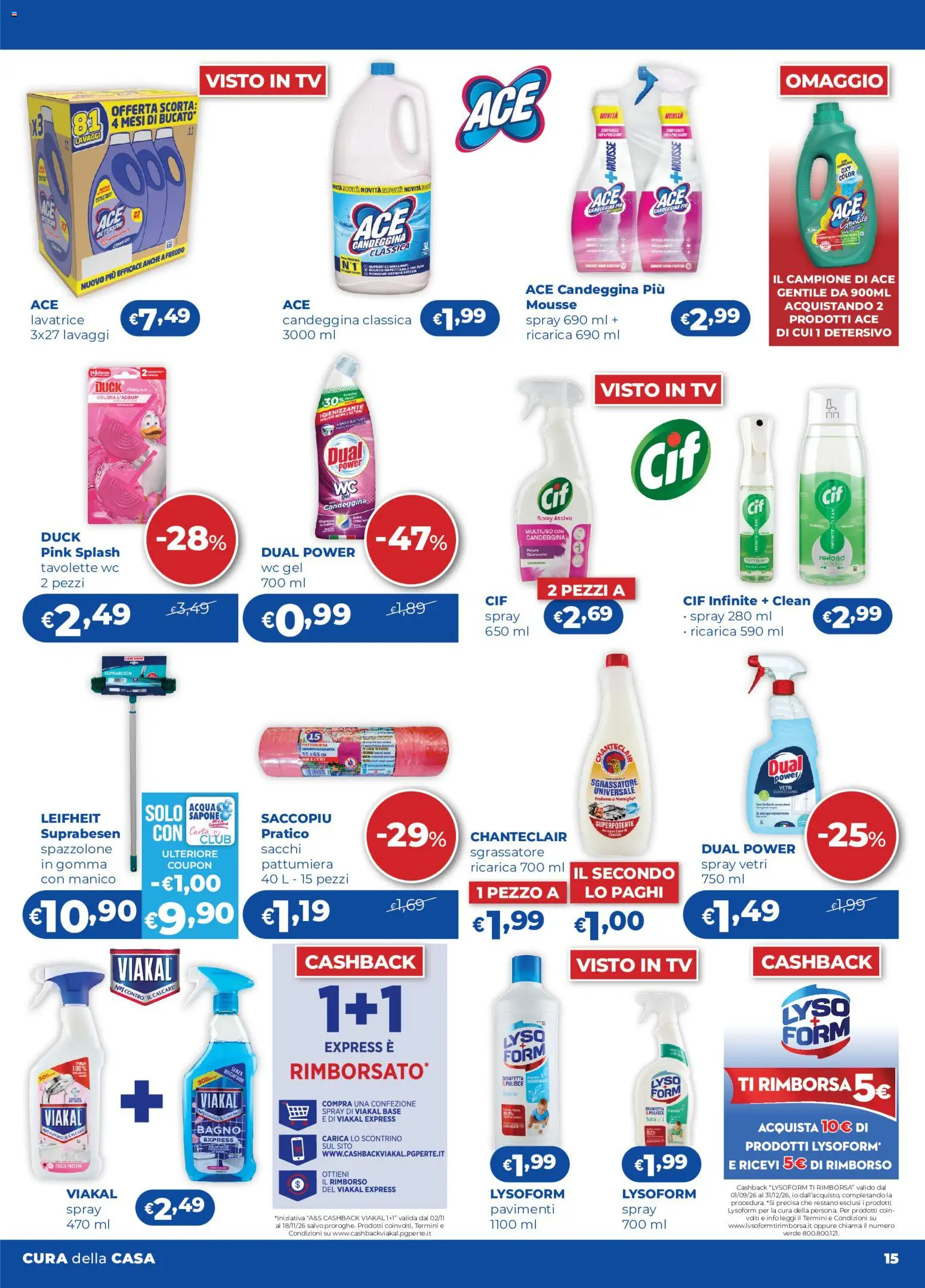 Volantino Acqua e Sapone del 02/11/2026 | Pagina: 15 | Prodotti: Sgrassatore, WC, Bagno, Profumo