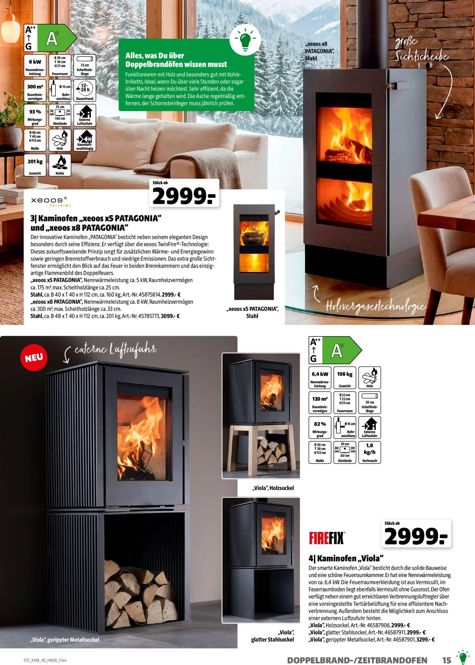 Hagebau Kaminofen & Zubehör – gültig ab 29.06.2026 | Seite: 15 | Produkte: Ofen, Gewicht, Kaminofen
