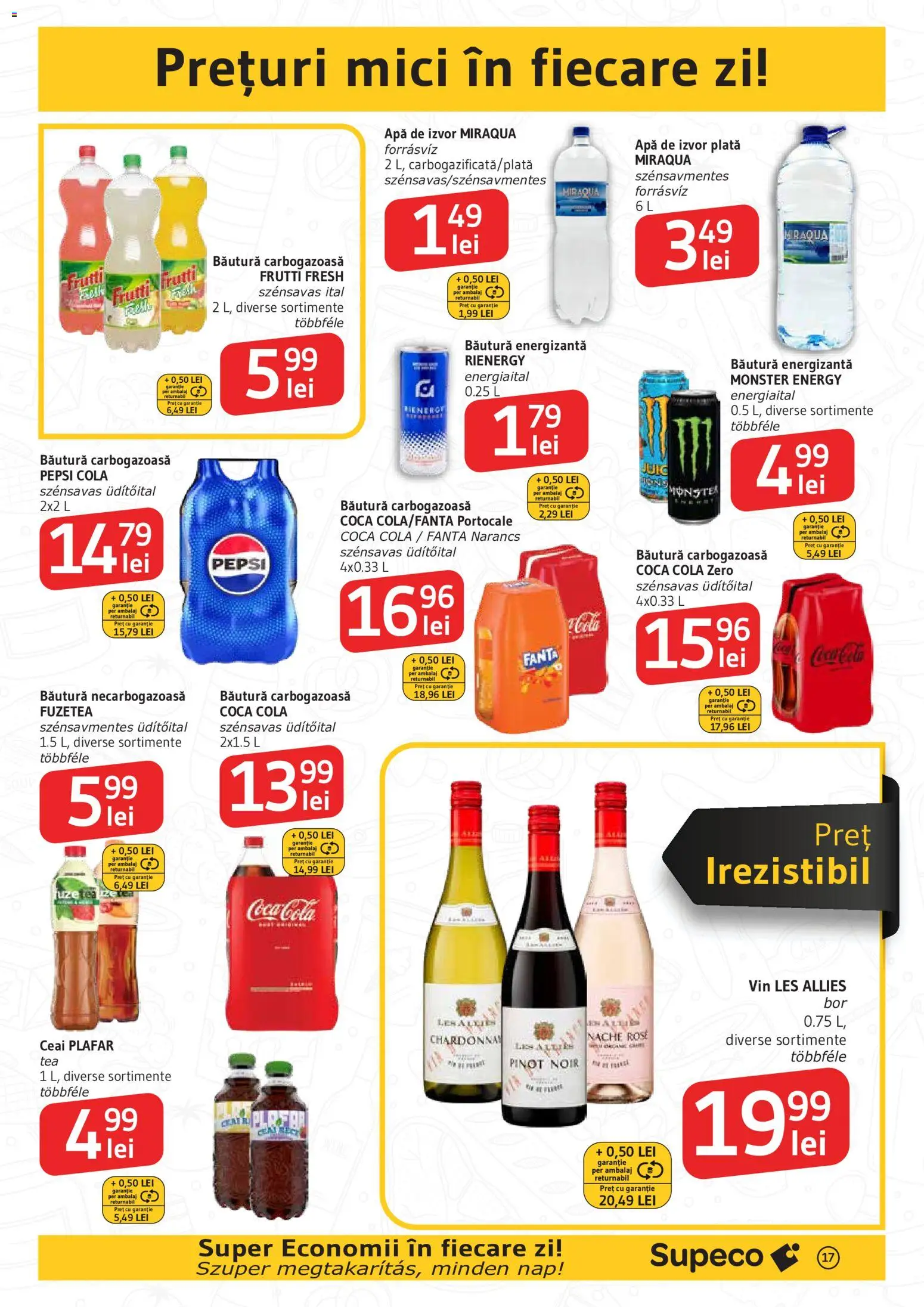 Noul catalog Supeco – valabil de la 06.08.2026 | Pagină: 17 | Produse: Amerikan servis, Vin, Băutură energizantă, Ceai