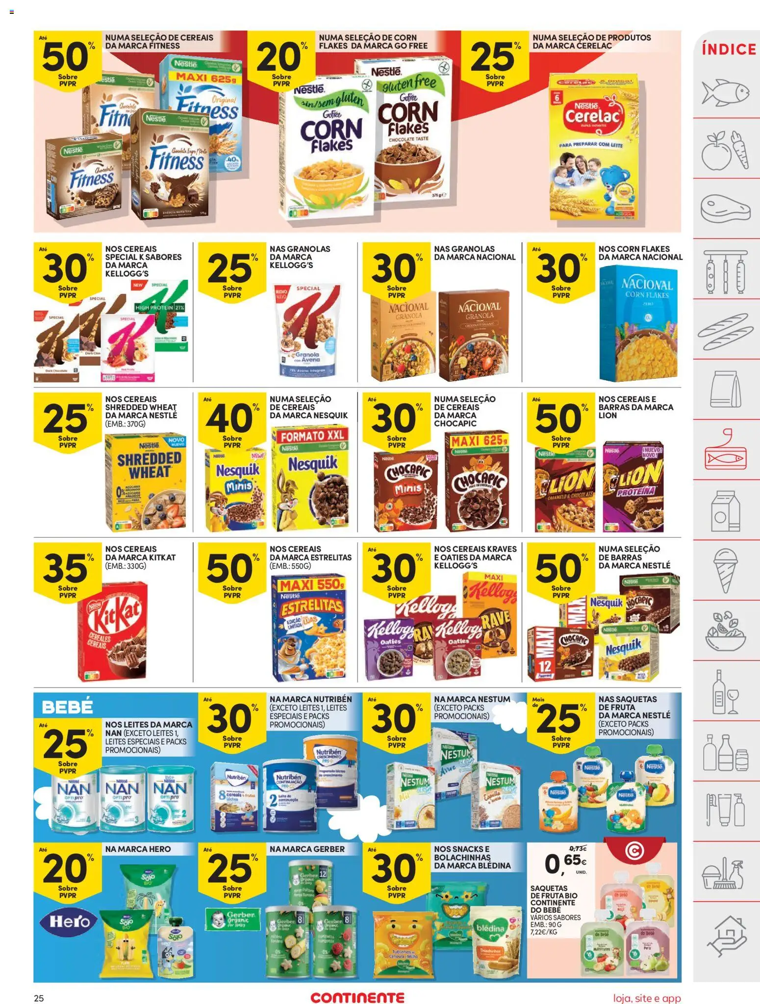 Continente folheto │ válido de 09.06.2026 | Página: 25 | Produtos: Granola, Leite, Cereais, Cenoura