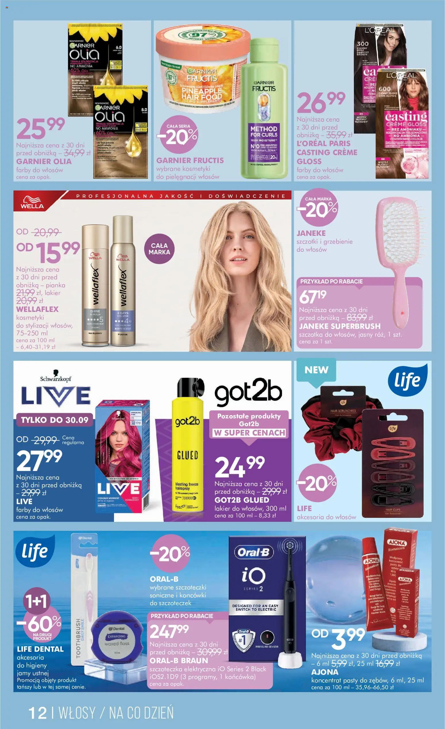 Super-pharm gazetka od 19.09.2026 | Strona: 12 | Produkty: Farby do włosów, Garnier, Kosmetyki, Szczoteczka elektryczna