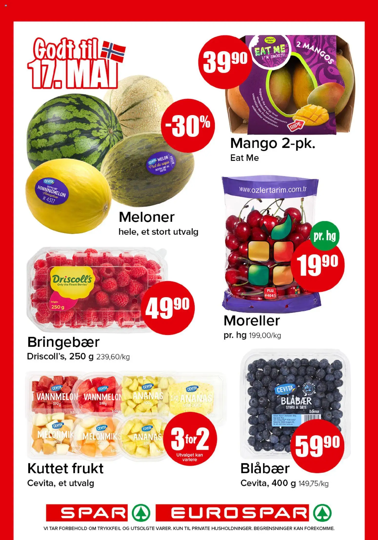 {H1} | Side: 4 | Produkter: Ananas, Moreller, Bringebær, Vannmelon