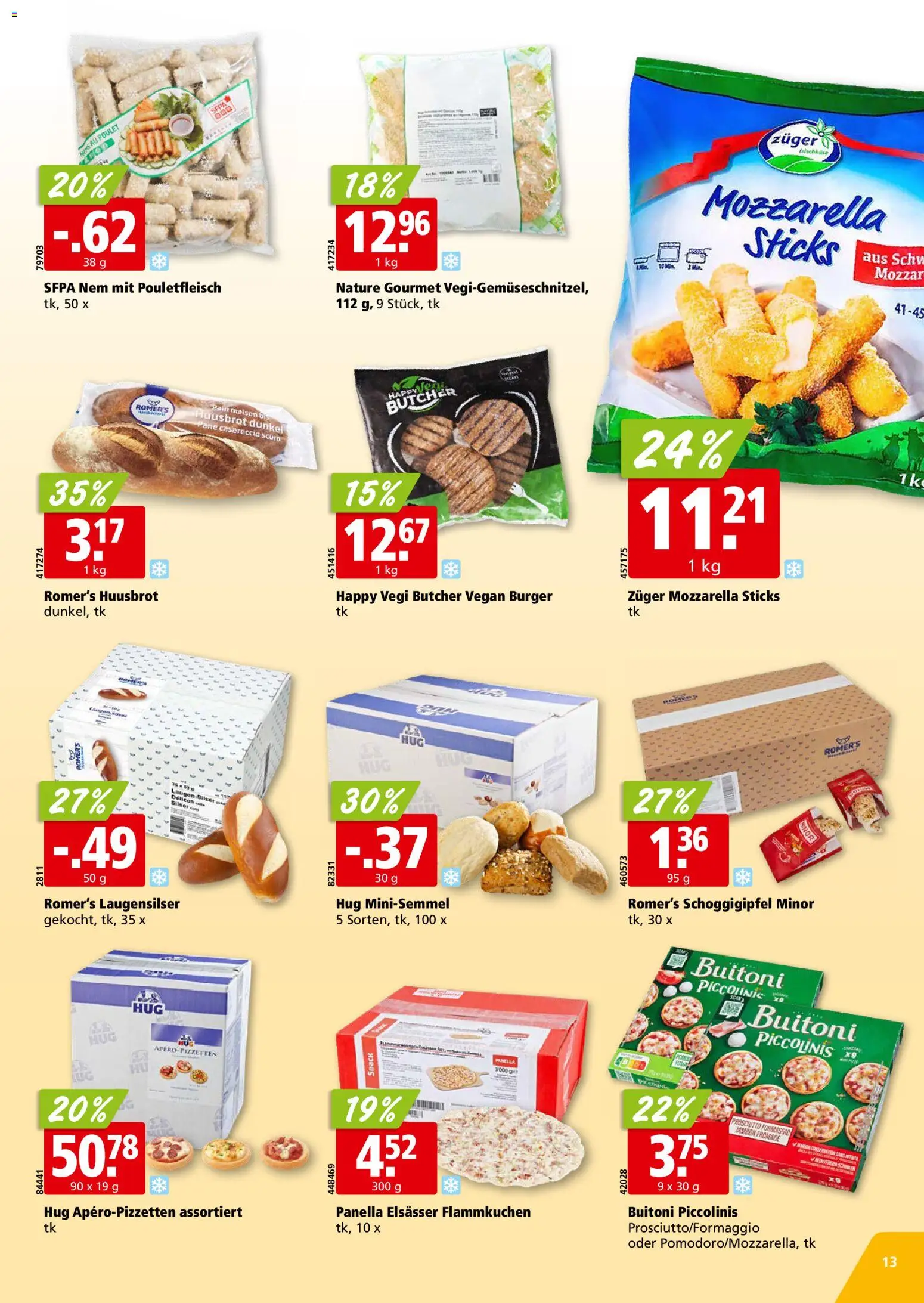 Aligro aktionen Schlieren, Gossau SG, Frauenfeld, Rapperswil-Jona, Sargans, Bern – gültig ab 03.08.2026 | Seite: 13 | Produkte: Pane, Burger