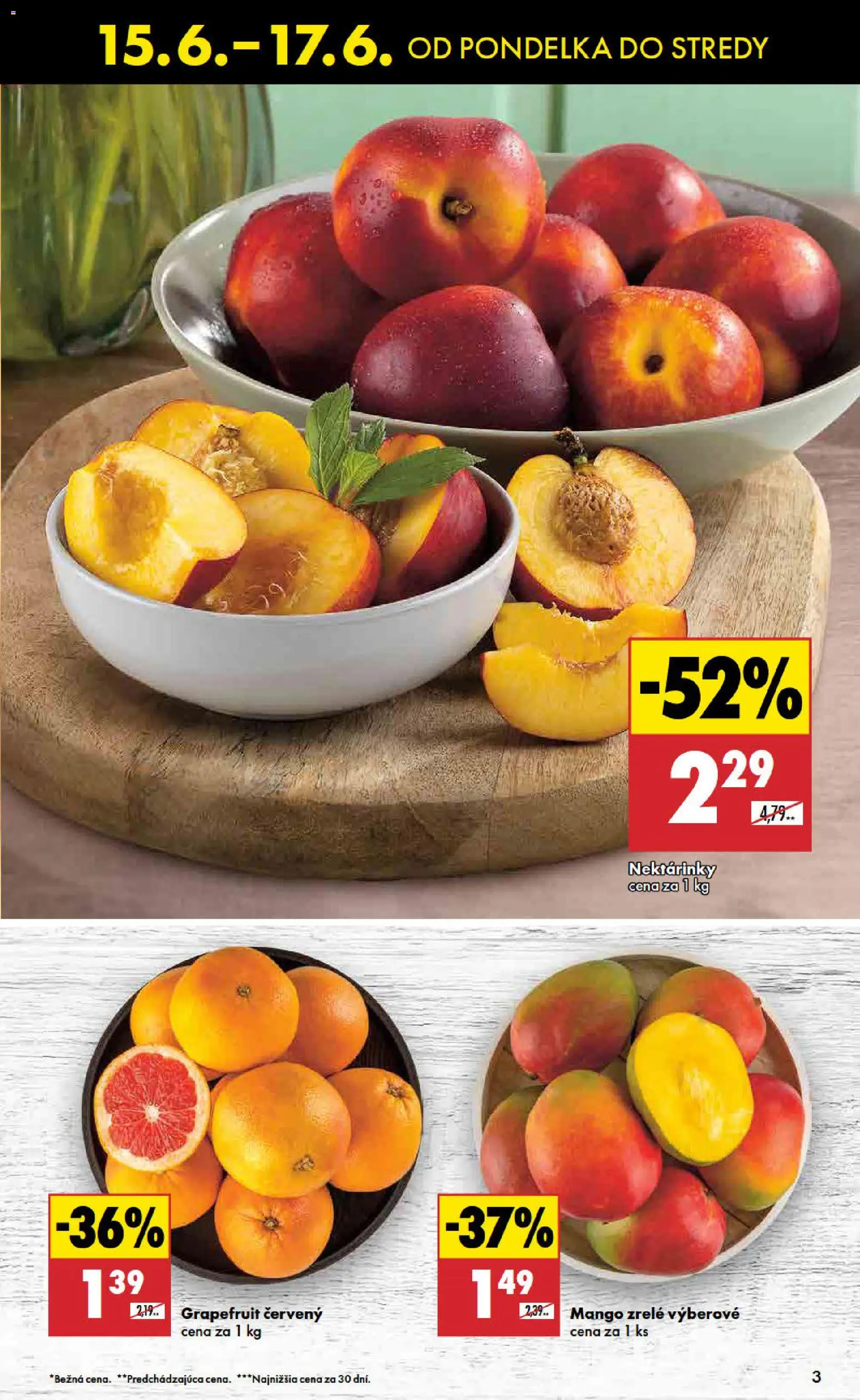 Nové Biedronka akcie – leták je platný od 15.06.2026 | Strana: 3 | Produkty: Grapefruit, Mango