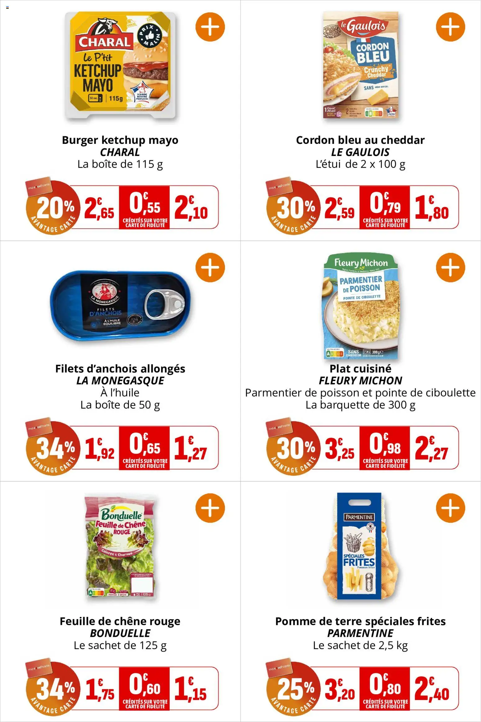 {H1} | Page: 14 | Produits: Fromage, Pommes, Poisson, Cordon bleu