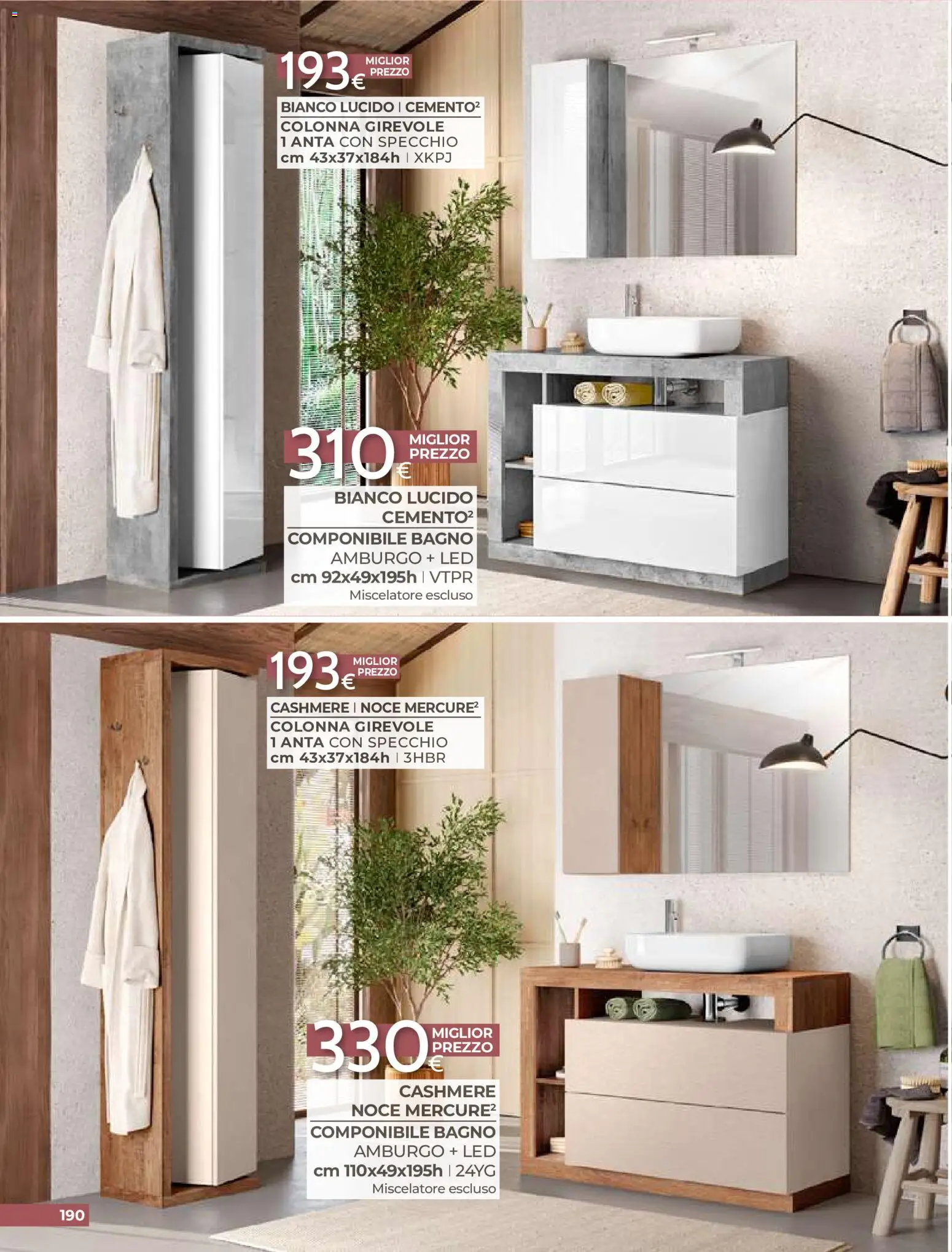 Volantino Mondo Convenienza del 01/09/2026 | Pagina: 192 | Prodotti: Miscelatore, Bagno, Specchio