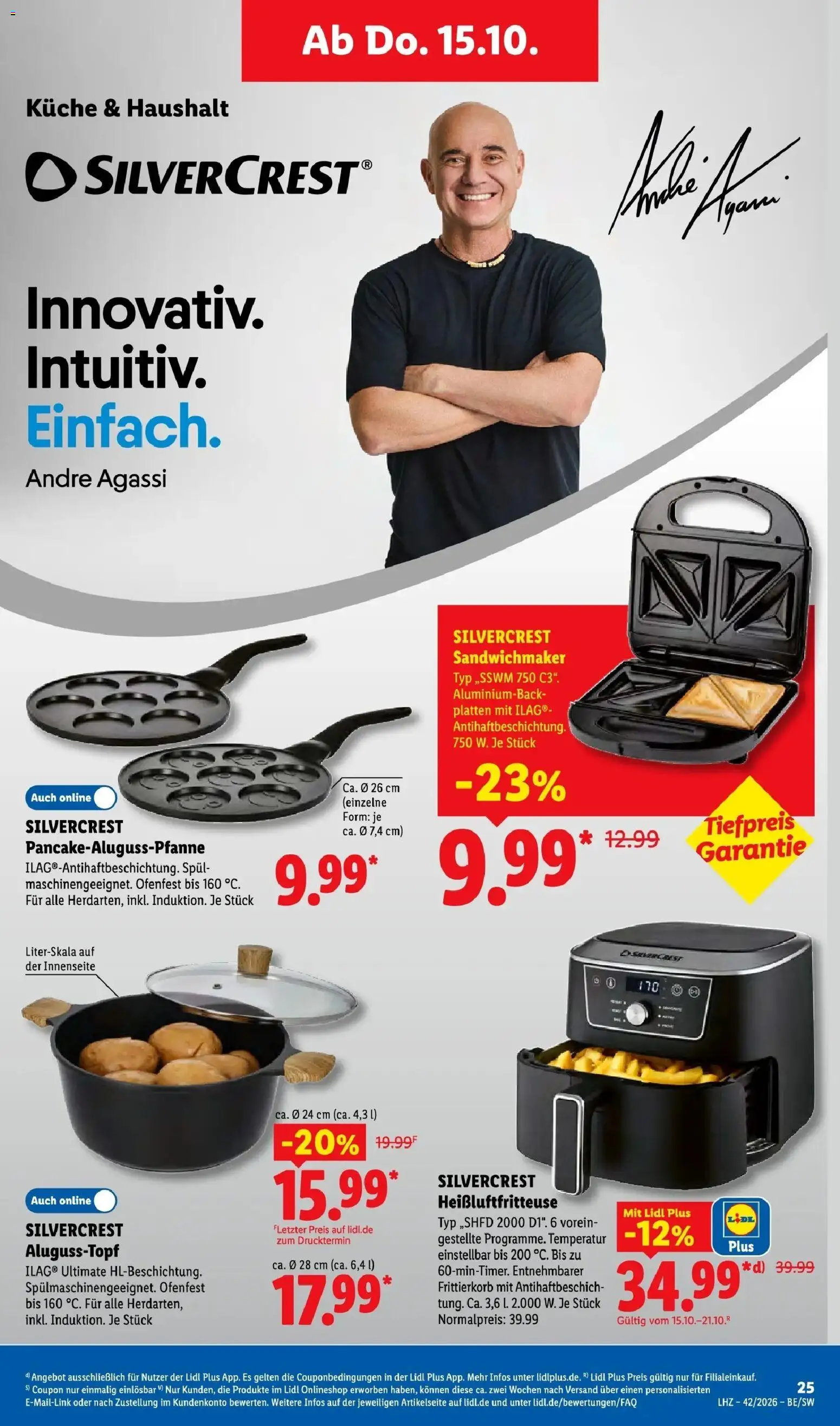 Lidl Prospekt Mahlow (ab 12.10.2026) zum Blättern » Angebote | Seite: 39 | Produkte: Sandwichmaker, Küche, Heißluftfritteuse