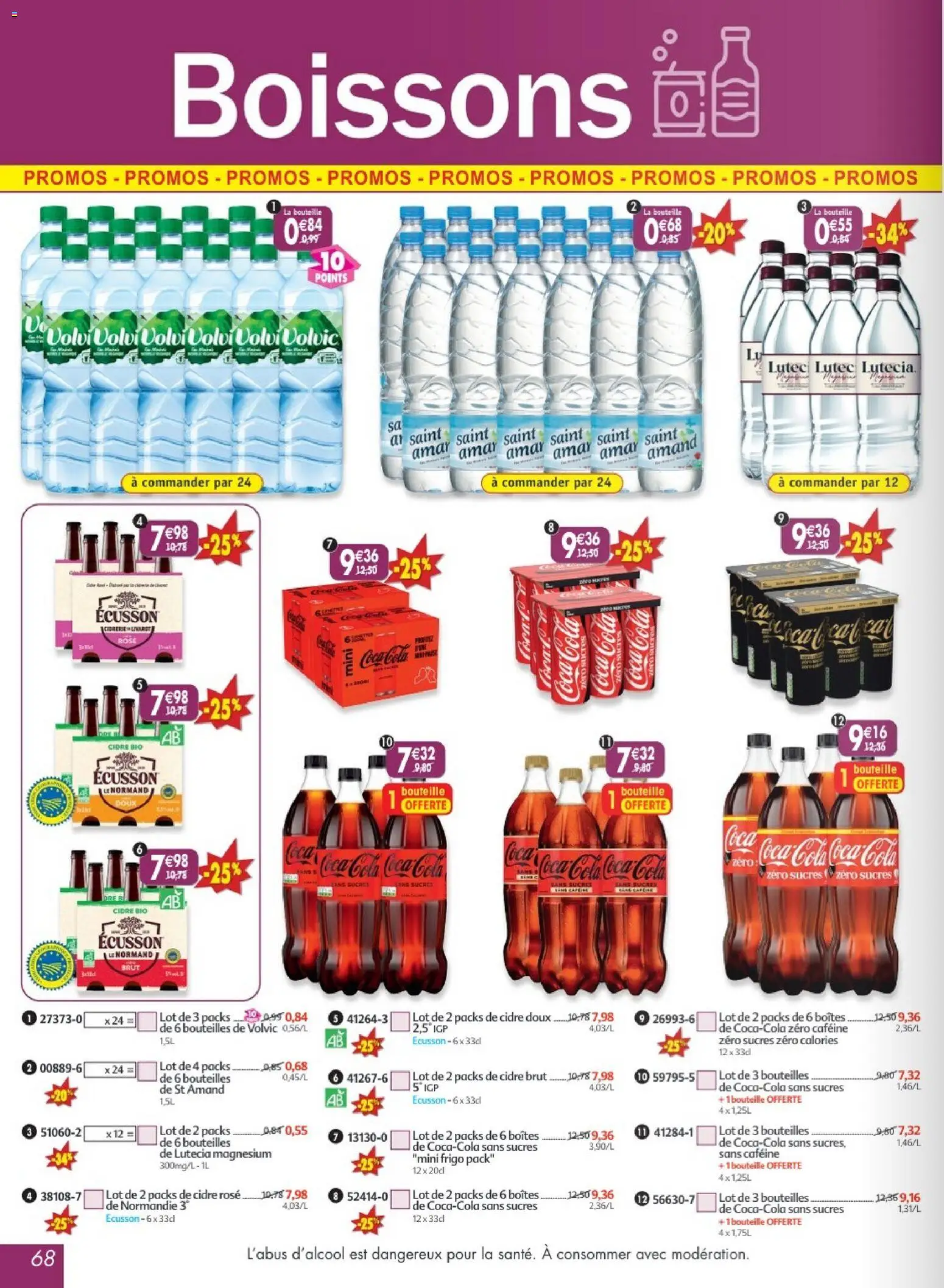 {H1} | Page: 68 | Produits: Volvic, Coca, Coca cola, Cidre bio