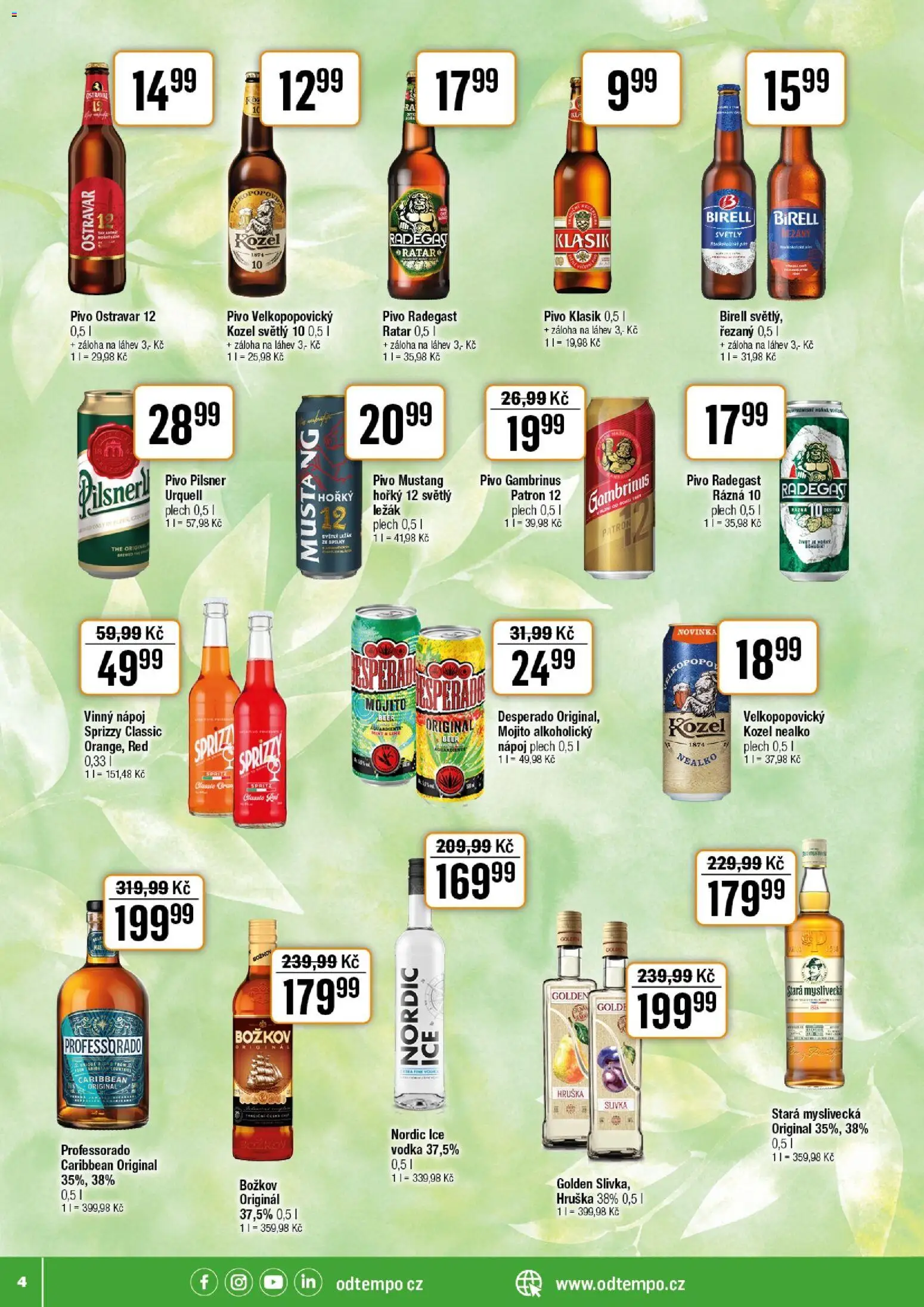 Tempo leták od 20.05.2026 | Strana: 4 | Produkty: Kozel, Stará myslivecká, Desperado, Gambrinus