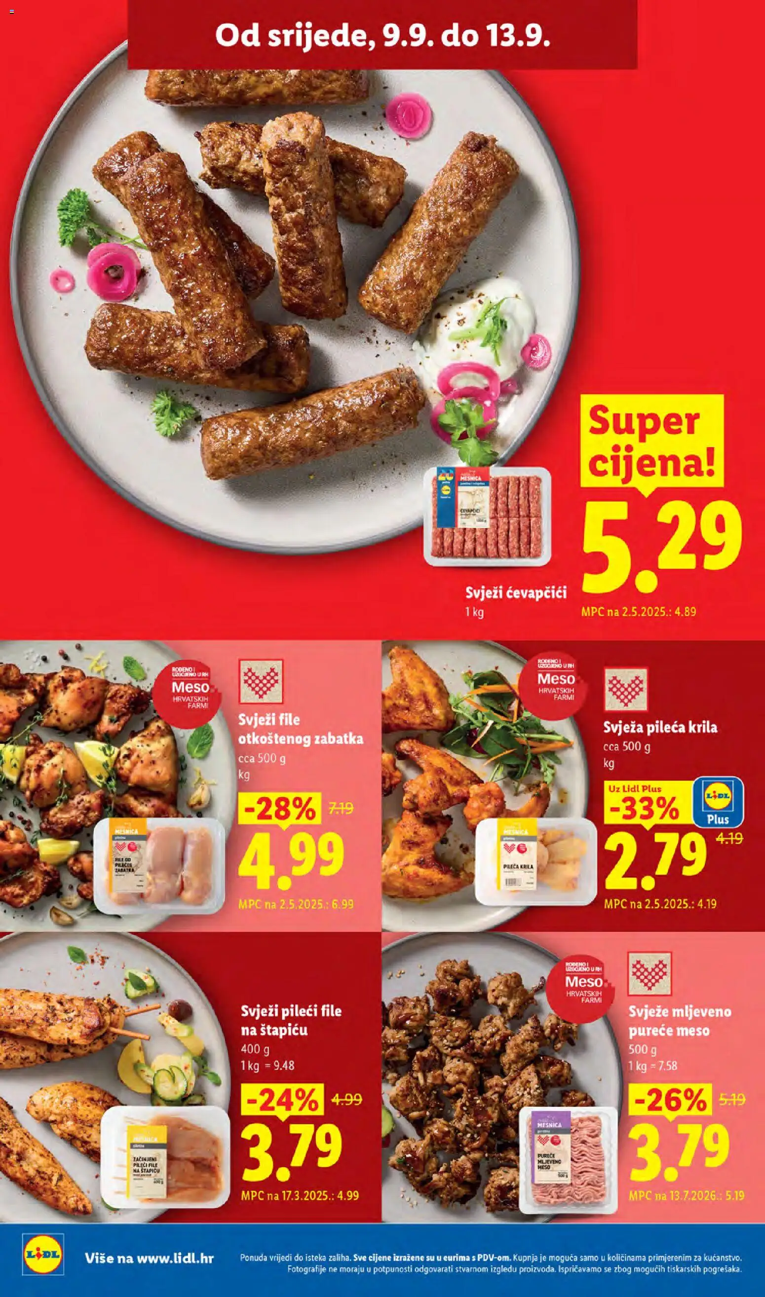 Lidl katalog | vrijedi od 07.09.2026 | Stranica: 66 | Proizvodi: File, Pileća krila, Meso, Ćevapčići