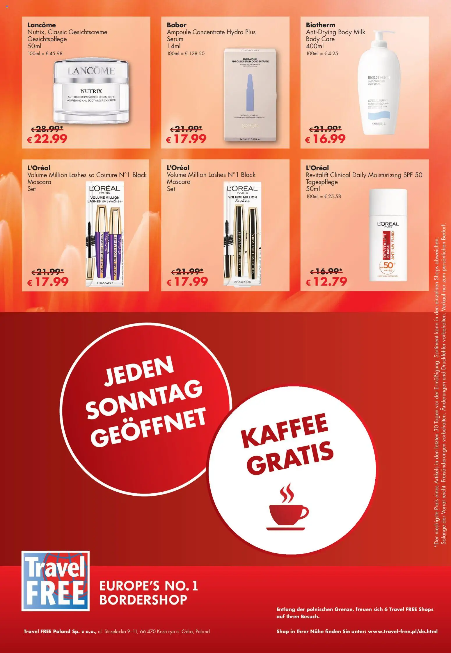 Travel Free Angebote – gültig ab 01.06.2026 | Seite: 17 | Produkte: Kaffee, Creme, Body Milk, Serum