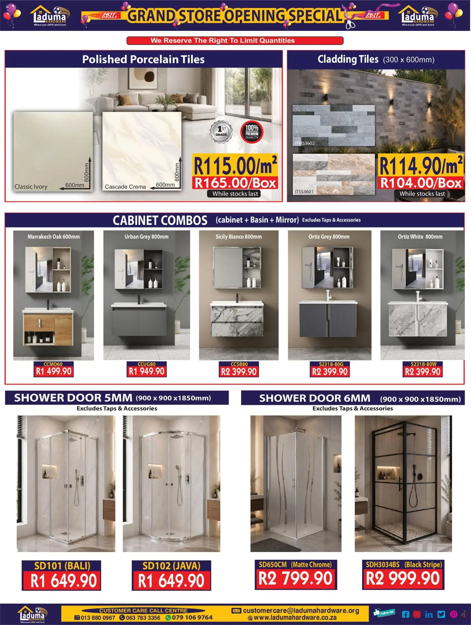 New Laduma Hardware catalogue – valid from 20/08/2026 | Page: 31 | Products: Shower, Mirror, Basin, Cladding