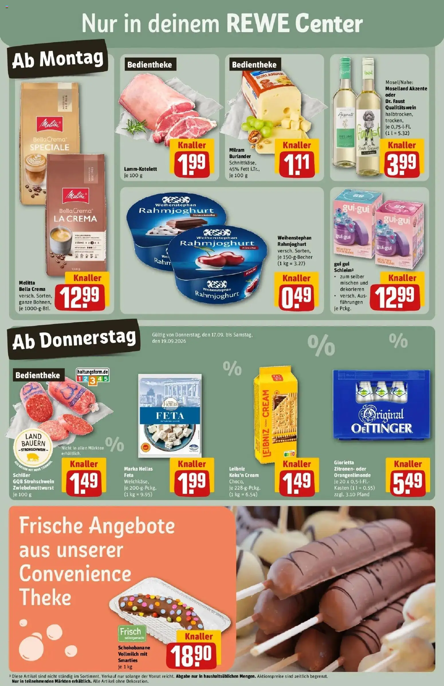 REWE Prospekt ab 14.09.2026 zum Blättern » Angebote | Seite: 3 | Produkte: Feta, Theke, Smarties, Zitronen