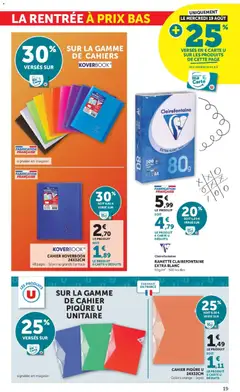 Super U - Prévisualisation de Super U - La rentrée à prix bas valide à partir de 11/08/2026 | Page: 19 | Produits: Orange, Cahier, Cahiers
