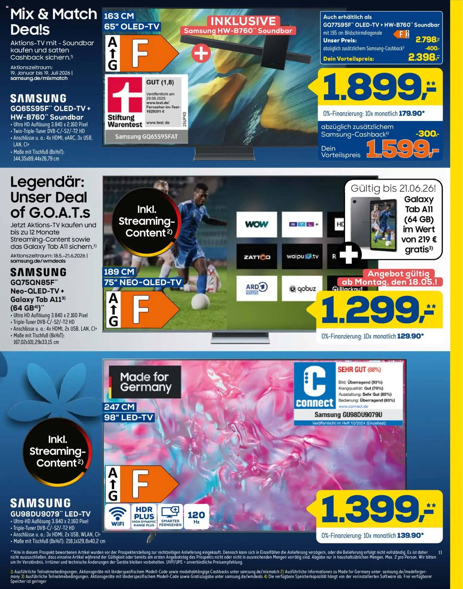 Euronics Prospekt 	 – gültig ab 16.05.2026 | Seite: 11 | Produkte: Fernsehen, Samsung, Soundbar