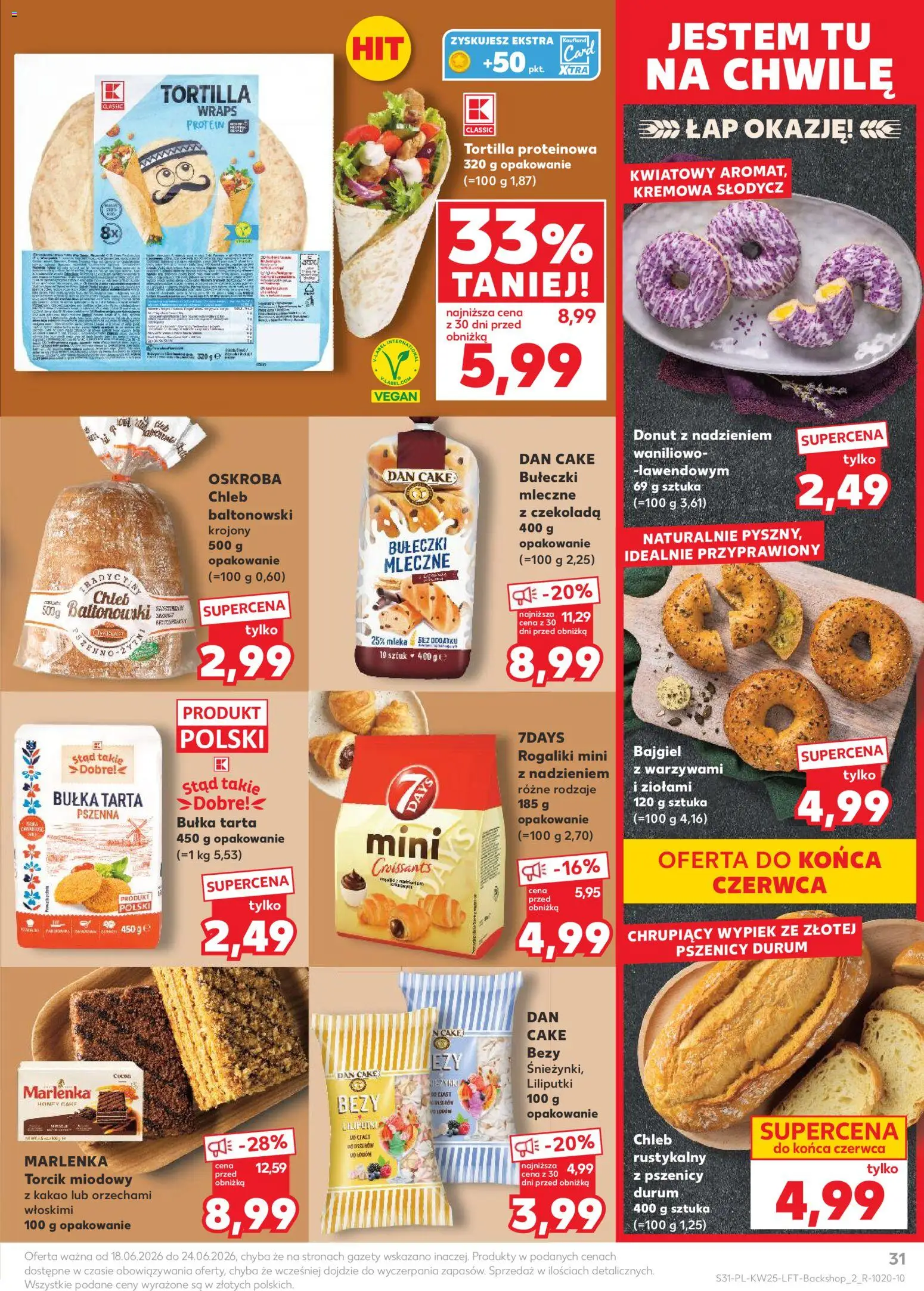 Kaufland Polsko leták od 18.06.2026 | Strana: 31 | Produkty: Vegan, Chléb, Tortilla, Protein