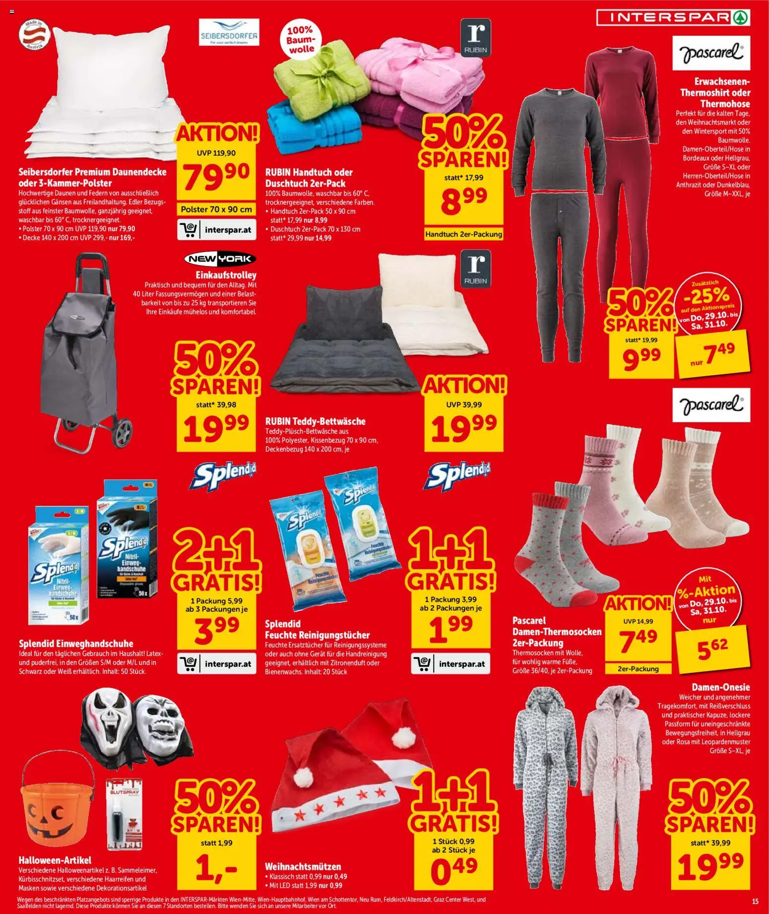 Interspar Broschüre gültig ab 27.10.2026 | Seite: 15 | Produkte: Handschuhe, Decke, Einweghandschuhe, Reinigungstücher