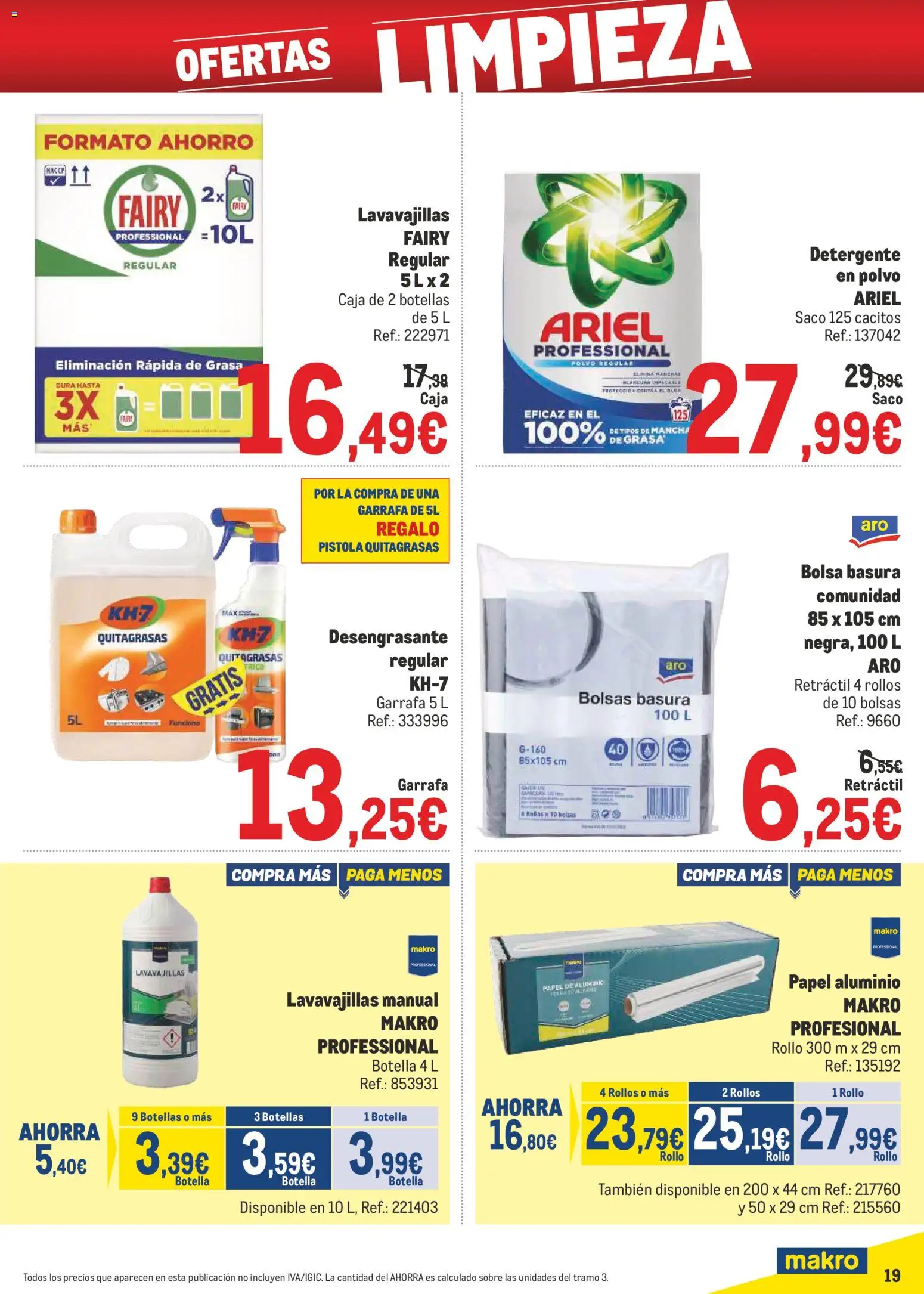 Makro - Precios Norte II │ válido desde el 09.03.2026 | Página: 19 | Productos: Polvo, Bolsa, Lavavajillas, Caja