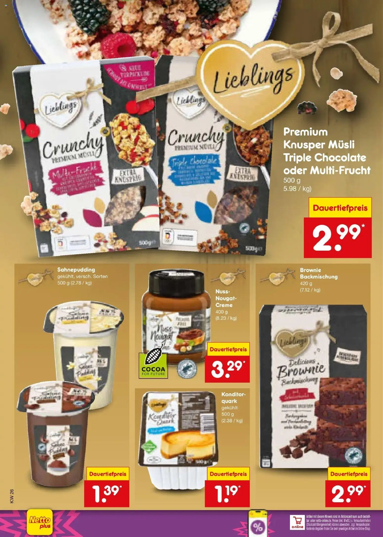 Netto Marken-Discount Prospekt Wuppertal – gültig ab 21.06.2026 | Seite: 16 | Produkte: Musli, Quark, Creme
