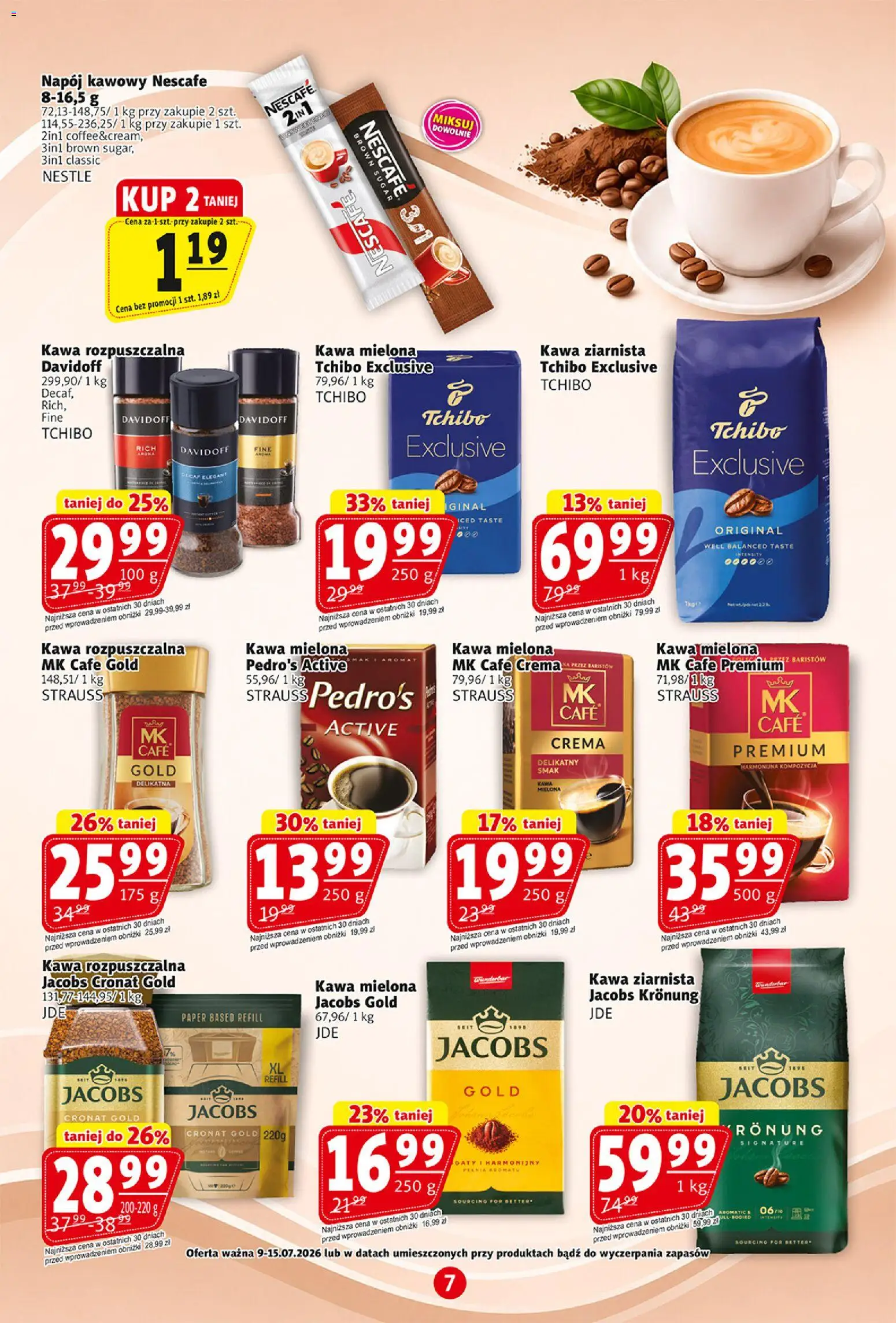 Prim Market gazetka od 09.07.2026 | Strona: 7 | Produkty: Kawa ziarnista, Kawa rozpuszczalna, Tchibo, Kawa