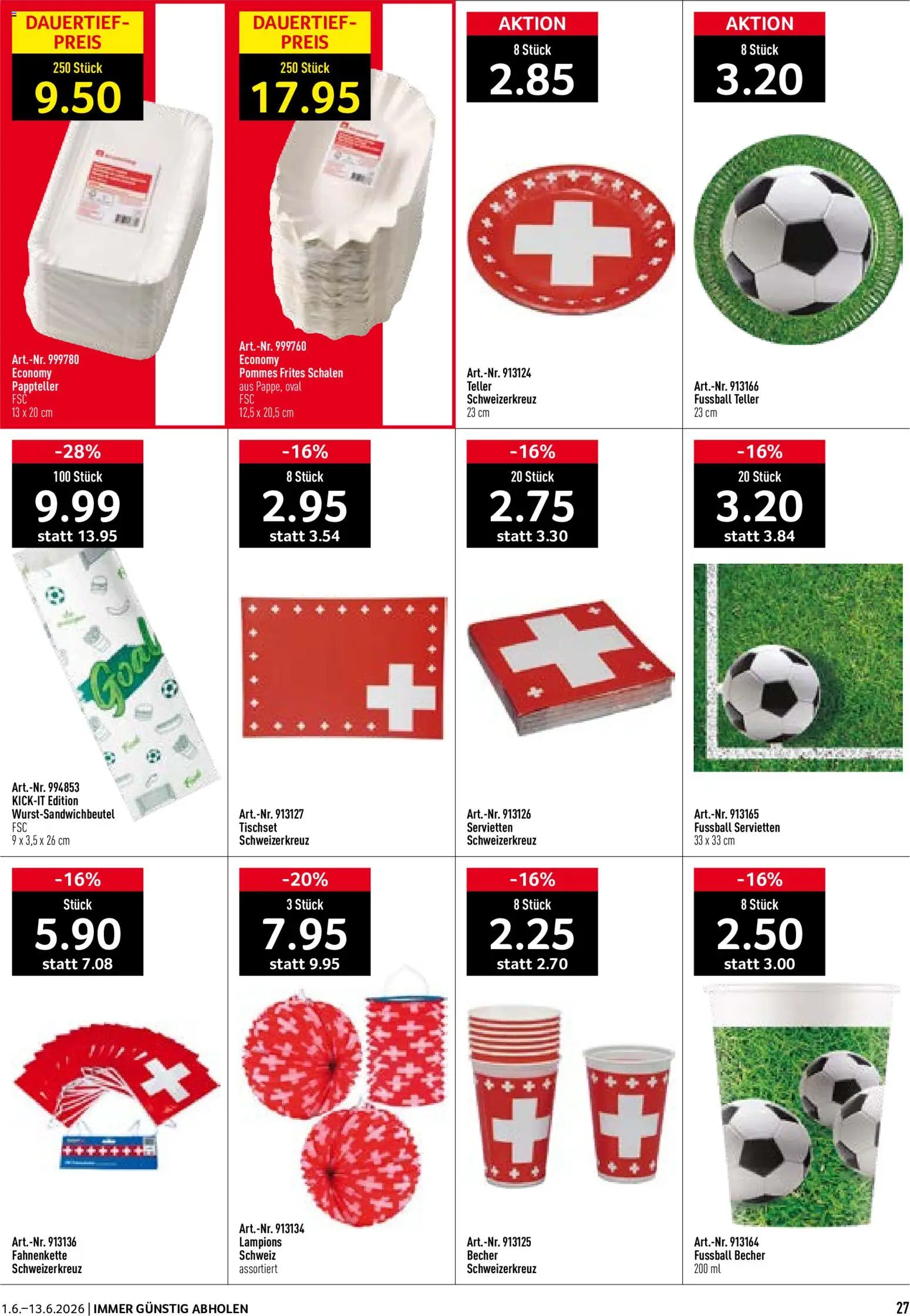 Prodega aktionen WM 2026 – gültig ab 01.06.2026 | Seite: 27 | Produkte: Fußball, Pommes Frites