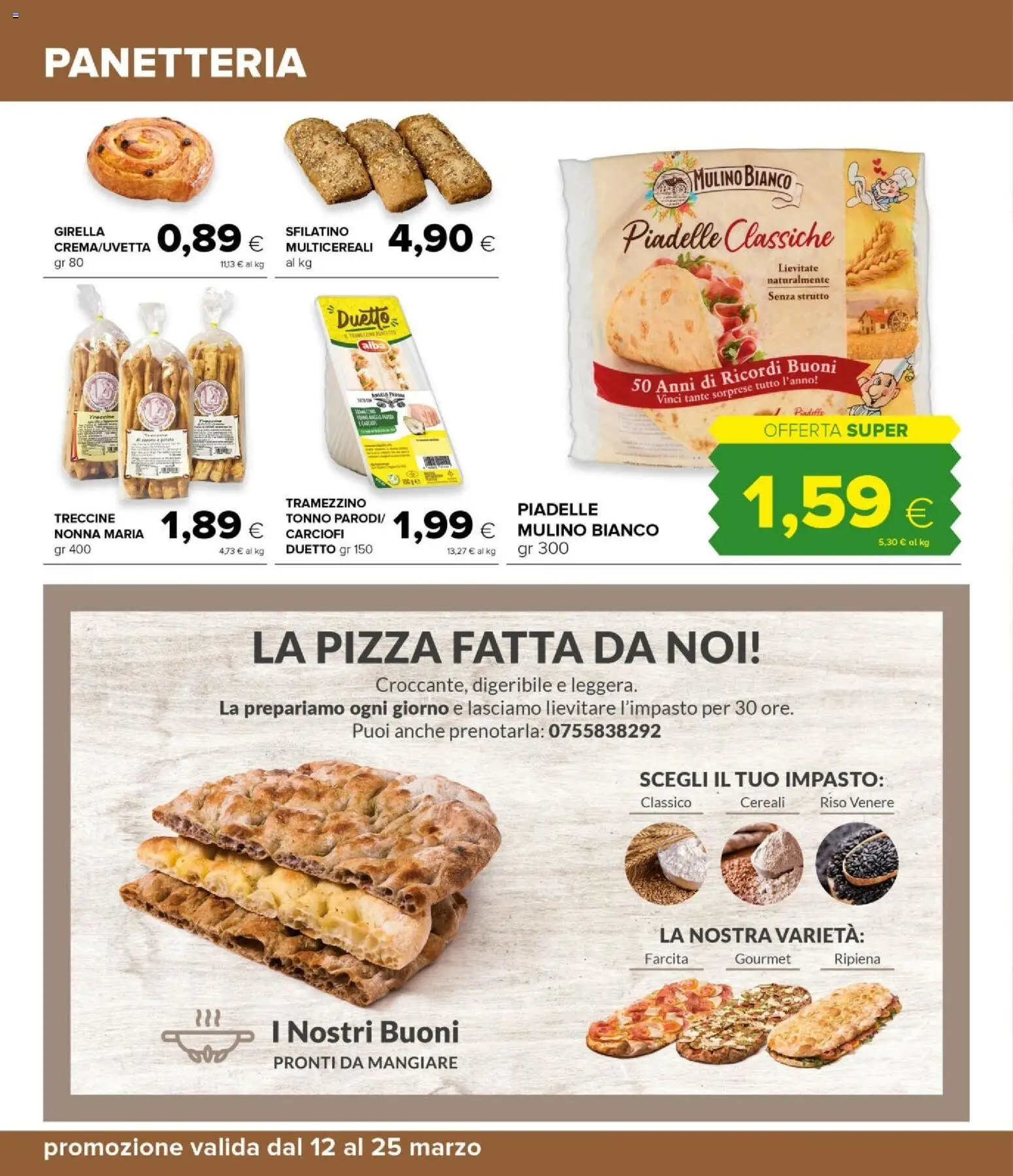 Volantino Oasi del 12.03.2026 | Pagina: 8 | Prodotti: Pizza, Cereali, Tonno, Tramezzino