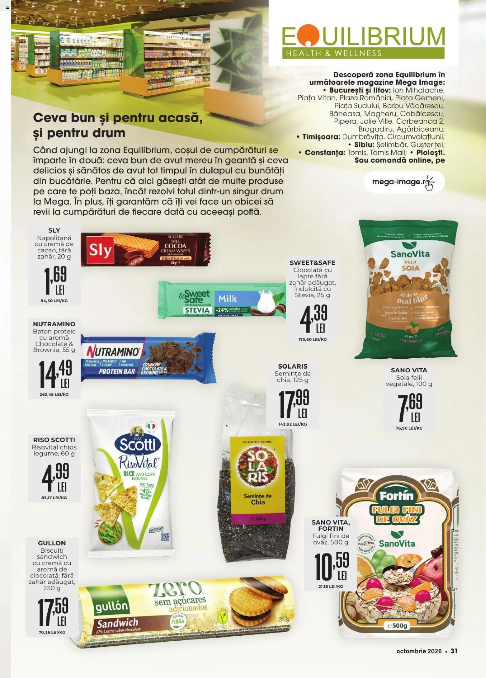 Noul catalog Mega Image – valabil de la 01.10.2026 | Pagină: 31 | Produse: Lapte, Cremă, Biscuiți, Fulgi