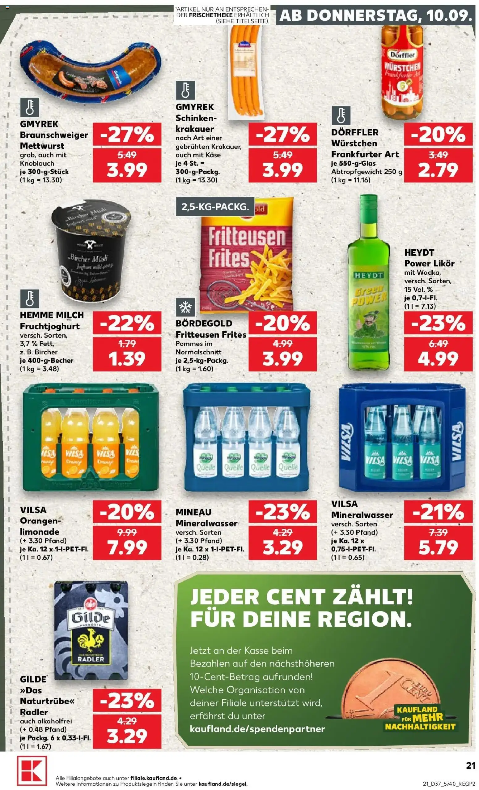 Prospekt Kaufland ab 10.09.2026 » Angebote Online zum Blättern | Seite: 21 | Produkte: Milch, Käse, Limonade, Knoblauch