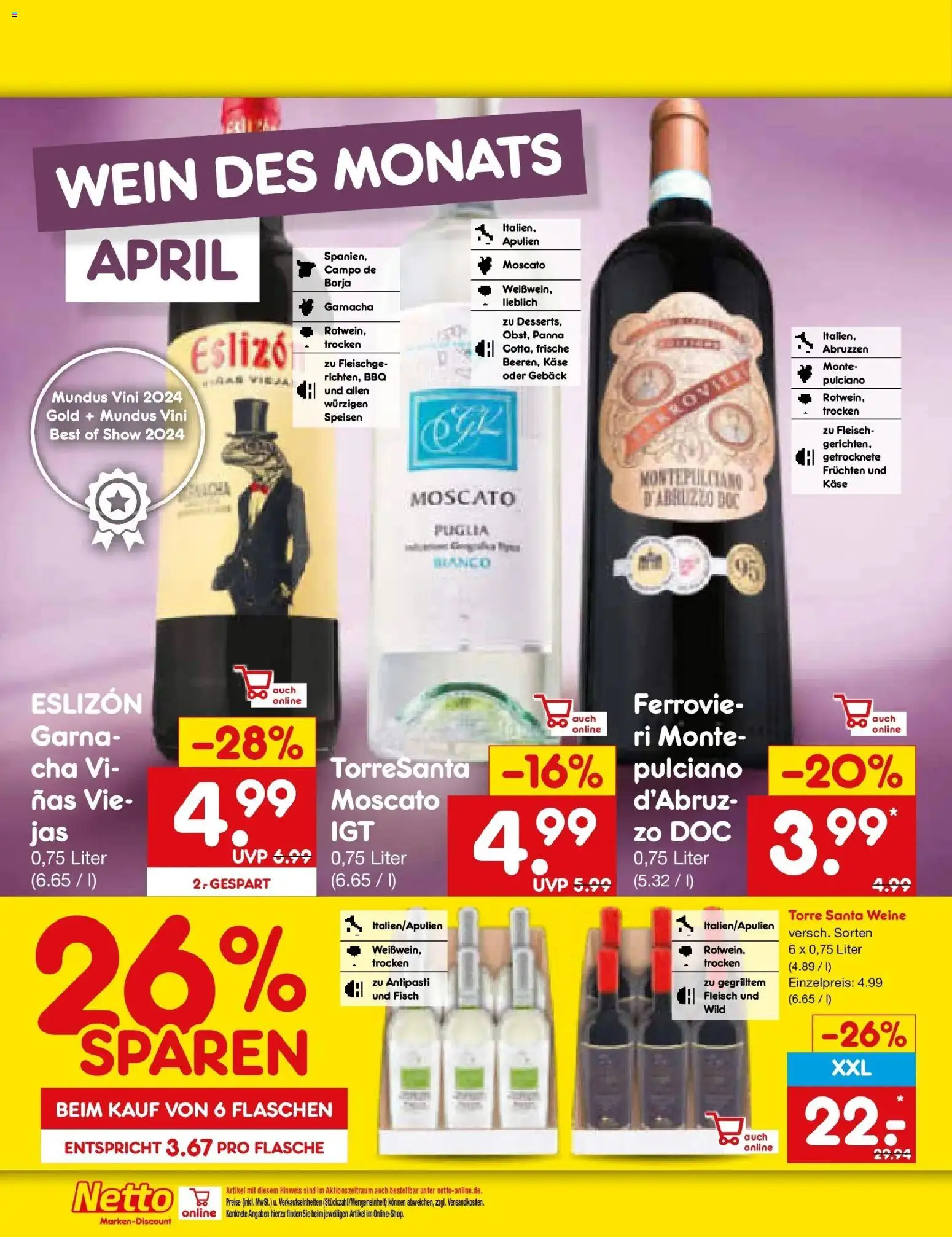 Netto Marken-Discount Prospekt Wuppertal	 – gültig ab 13.04.2026 | Seite: 27 | Produkte: Käse, Fisch, Wein, Fleisch