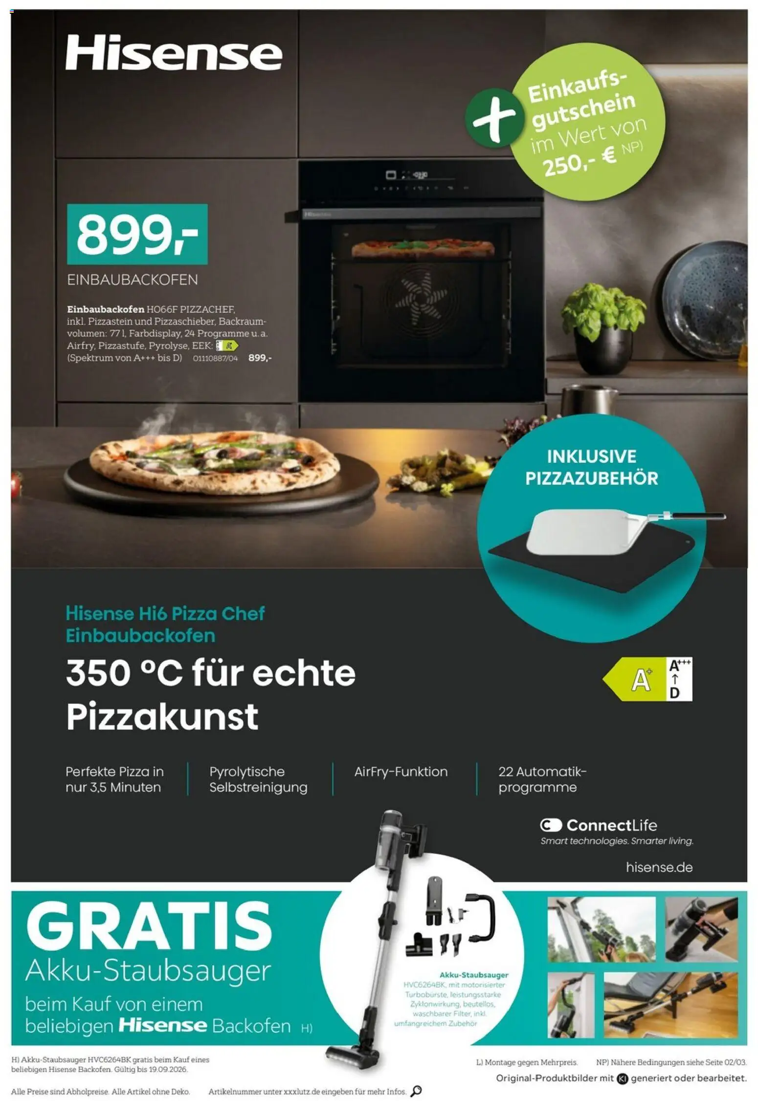 XXXLutz Nr. 1 bei Küchen – gültig ab 05.09.2026 | Seite: 22 | Produkte: Hisense, Backofen, Pizza