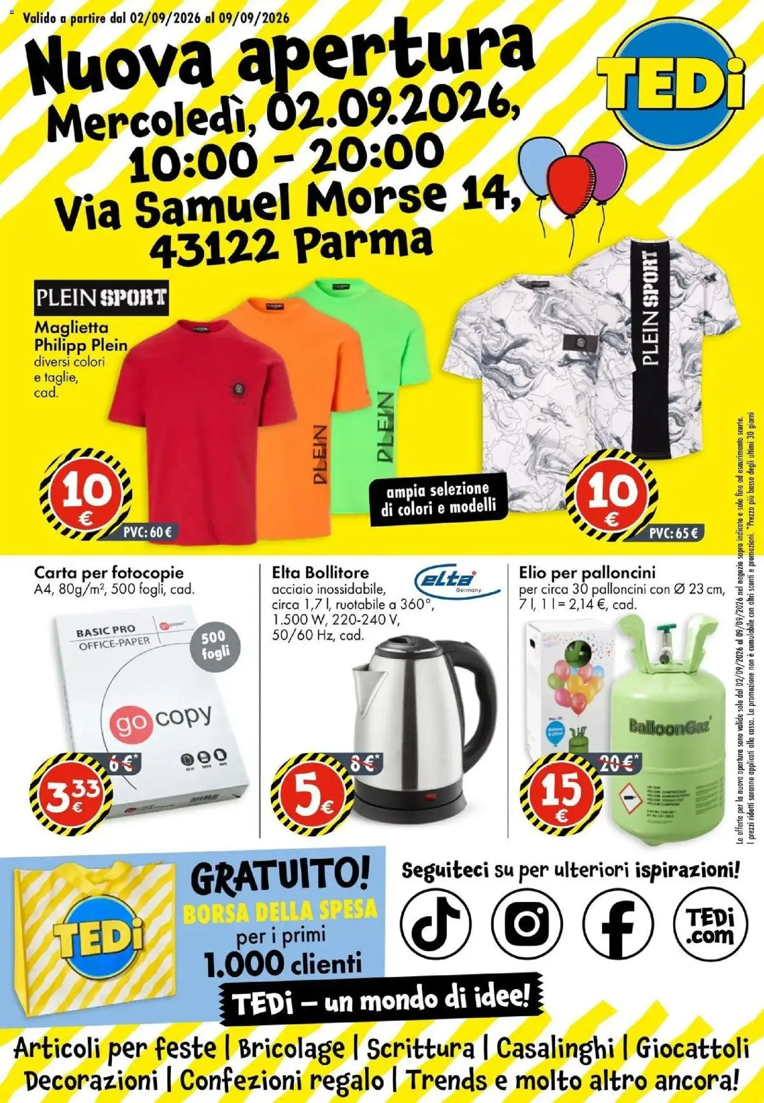 Nuovo TEDi volantino Parma dal 02/09/2026 > offerte anteprima 🛍️ | Pagina: 1 | Prodotti: Giocattoli, Maglietta, Basso, Bollitore